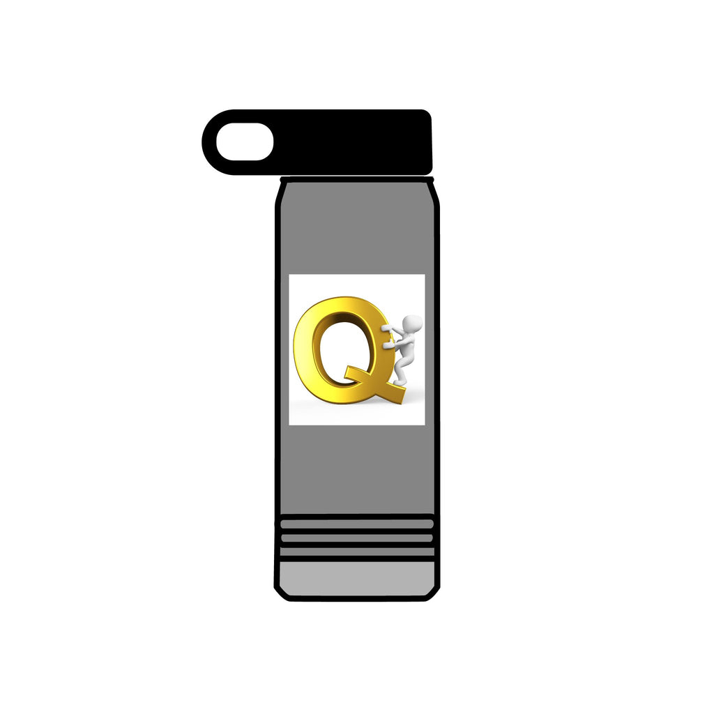 Gold Letter Q Monogram Water Bottle | 20oz Stainless Tumbler
