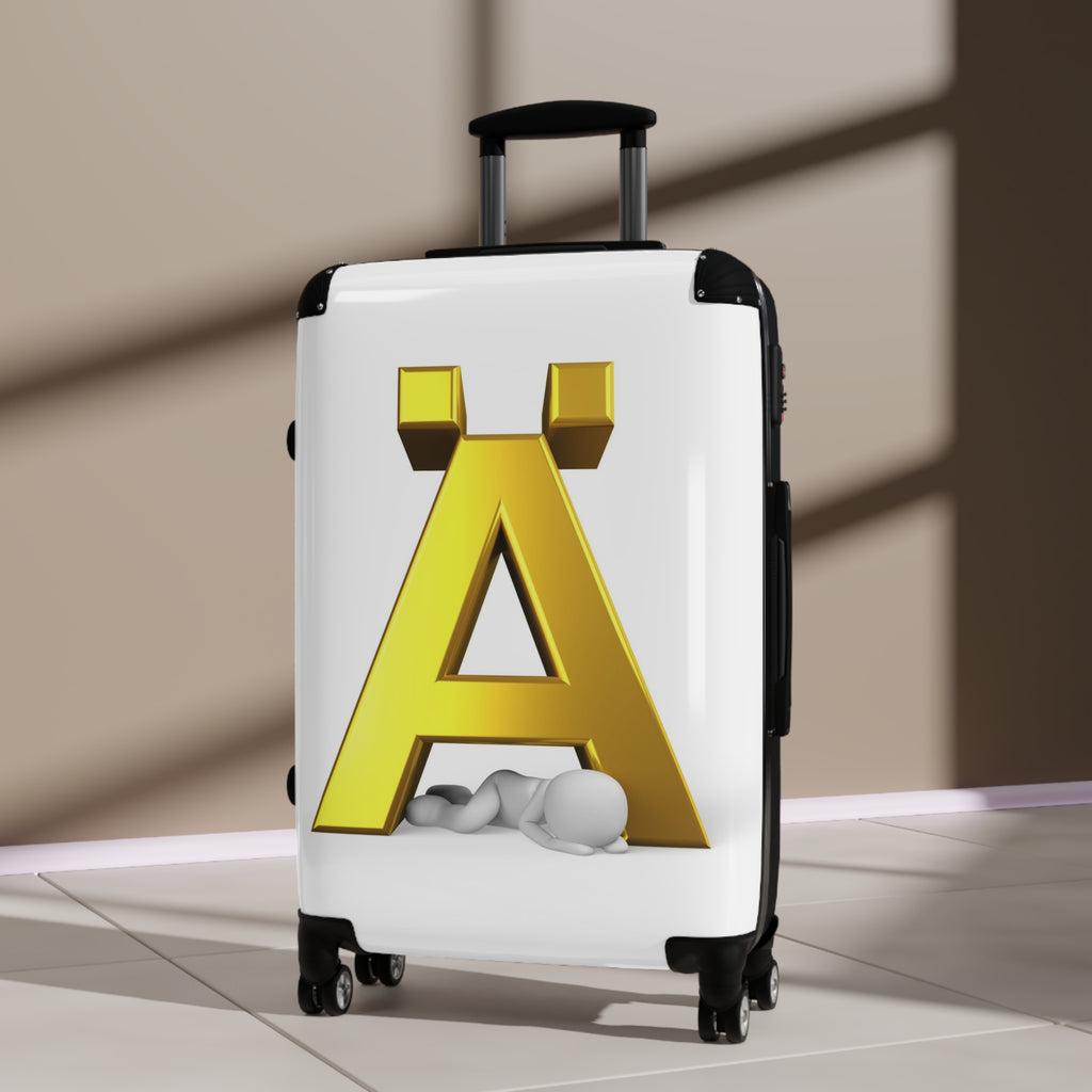 Gold Letter Ä Monogram Suitcase | Personalized Initial Luggage