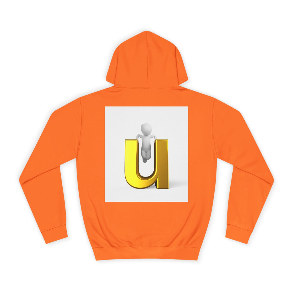 3D Gold Letter U Hoodie | Minimal Initial Sweatshirt