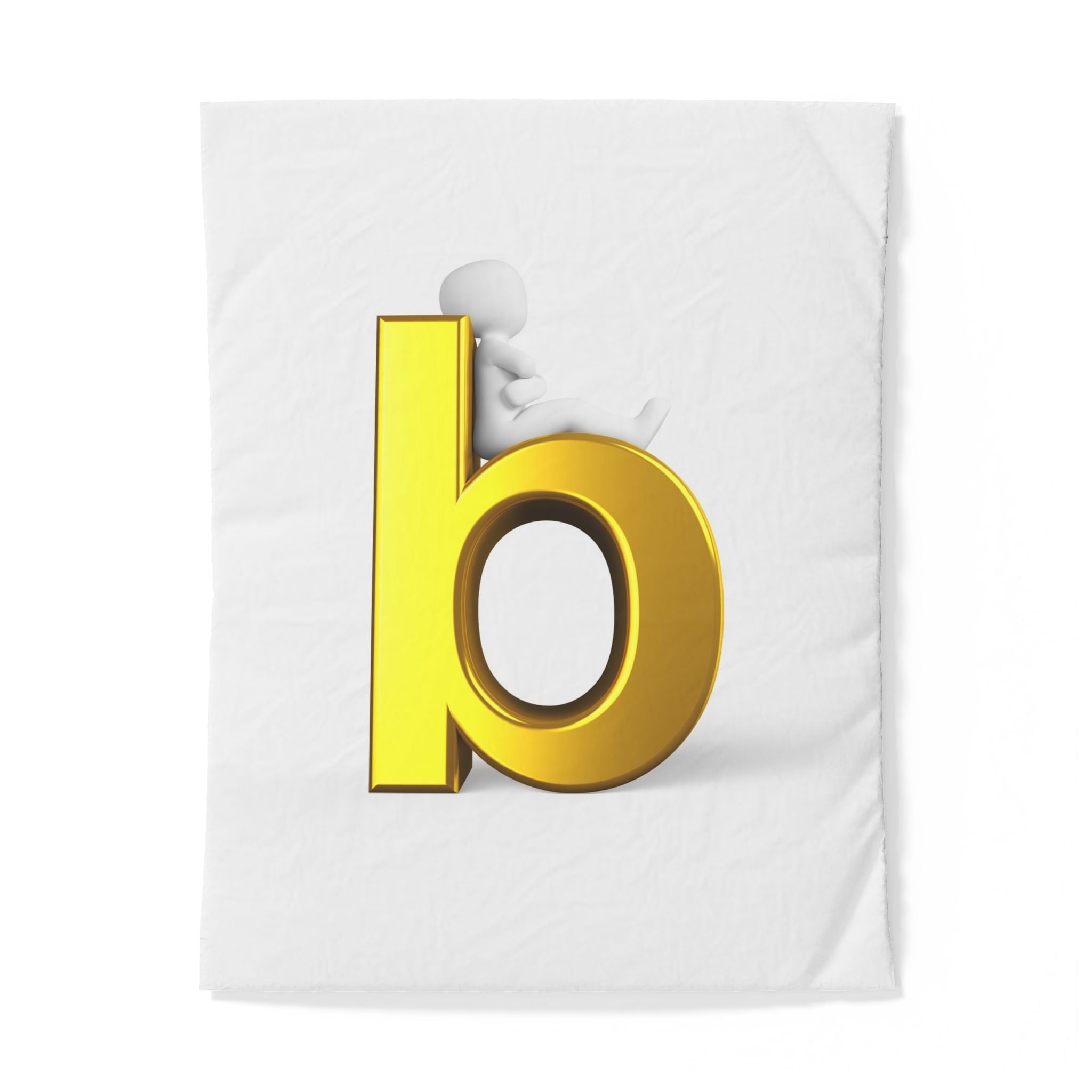 Housse de couette Lettre B dorée | Parure de lit monogramme