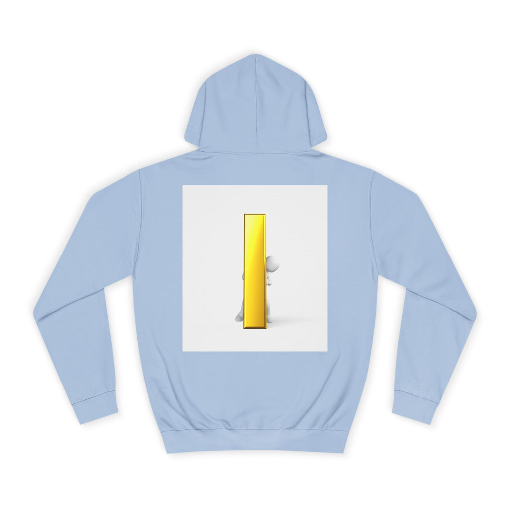 Gold Letter i Character Hoodie | Minimalist 3D Column Illustration