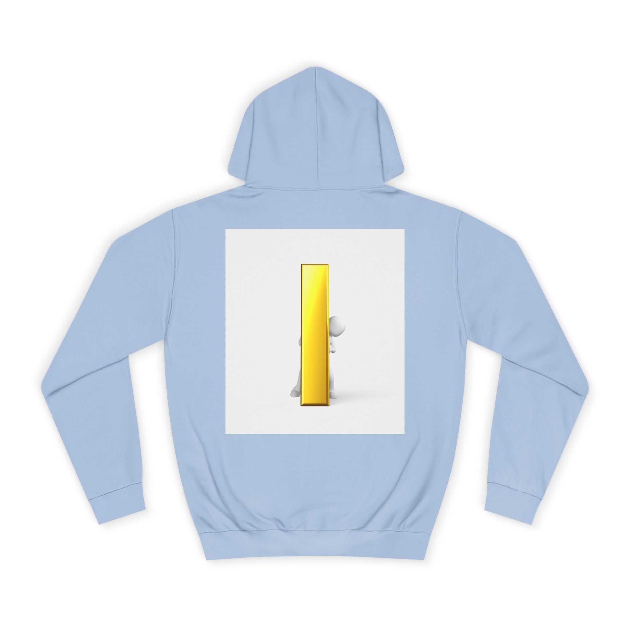Gold Letter i Character Hoodie | Minimalist 3D Column Illustration