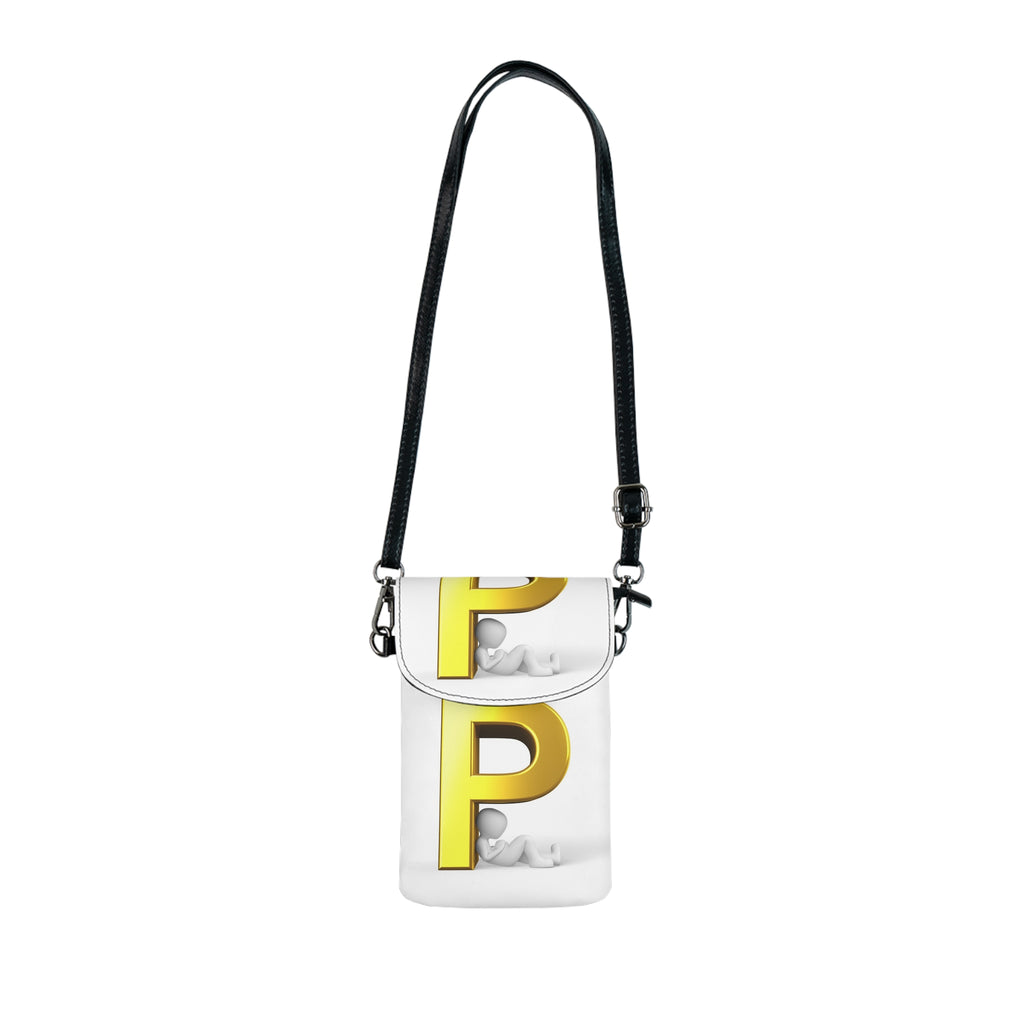 Yellow Letter P Monogram Small Cell Phone Wallet | Crossbody Phone Pouch