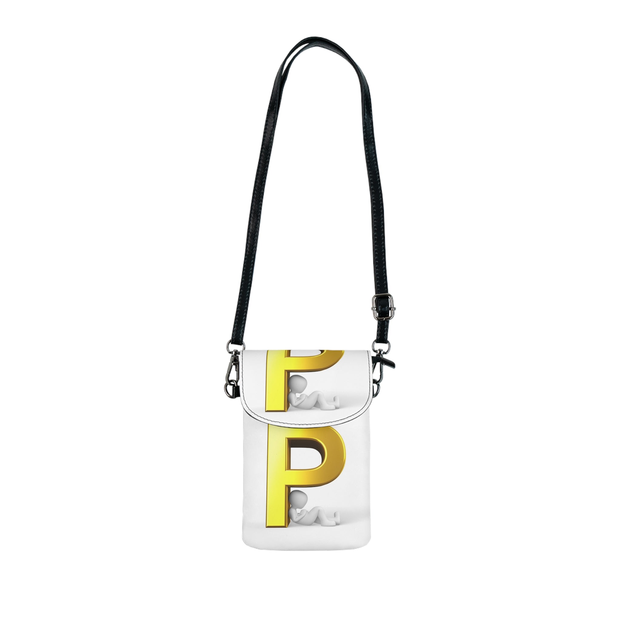 Yellow Letter P Monogram Small Cell Phone Wallet | Crossbody Phone Pouch