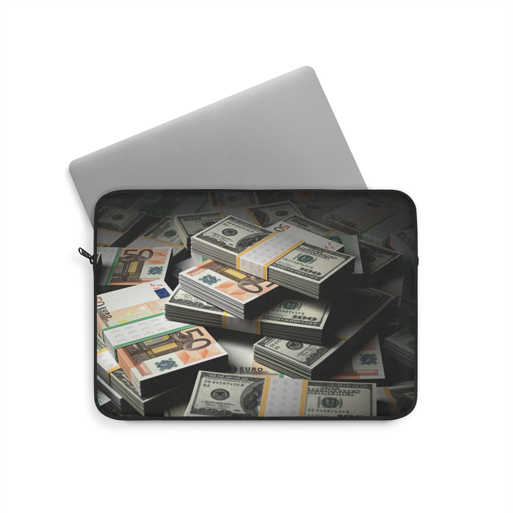 Stacked Cash Laptop Sleeve | Money Print, Currency Design
