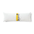 Stick Figure Building Gold Letter i Body Pillow | Minimalist Illustration