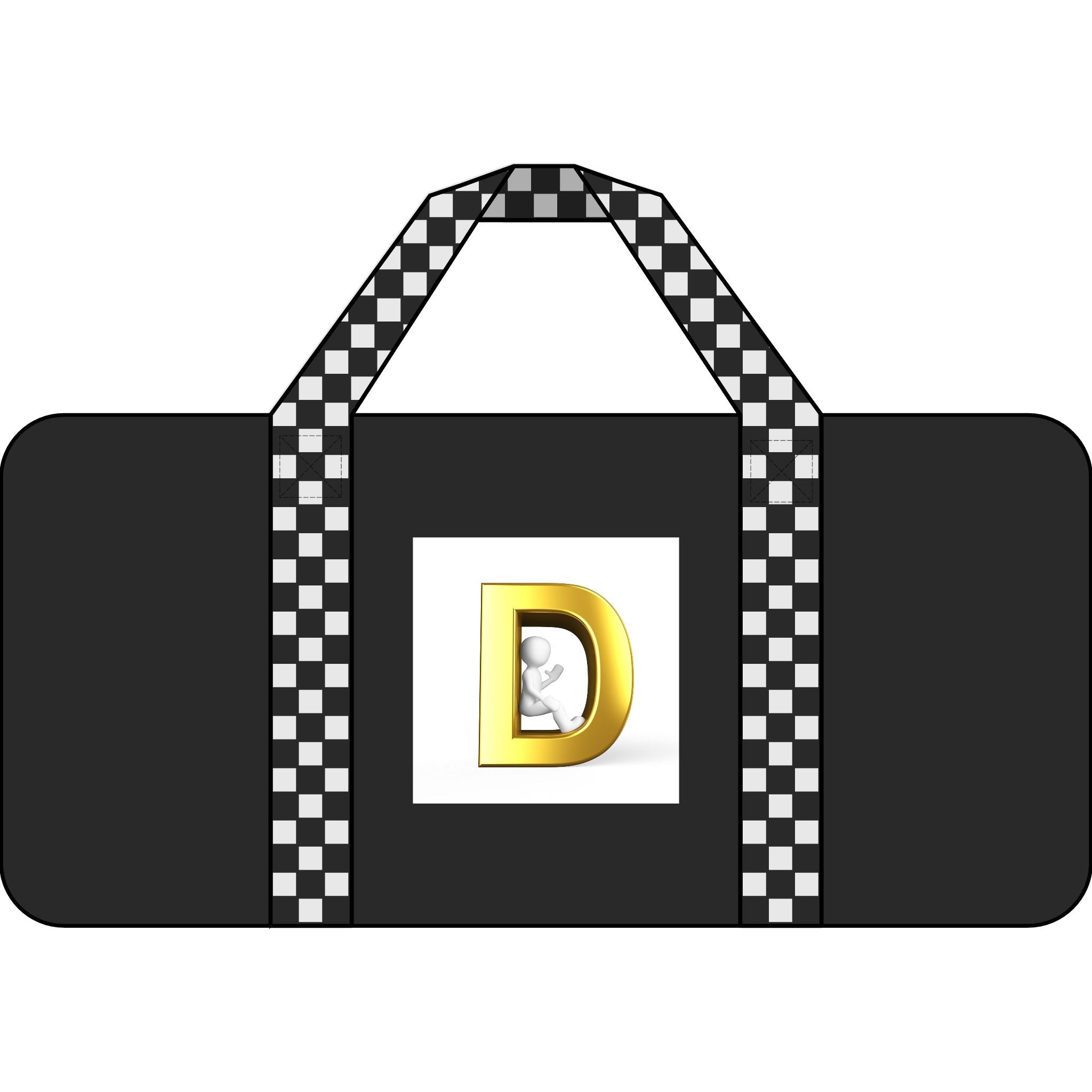 Gold Monogram D Logo Tripper Duffel Bag | Checkered or Camo Strap