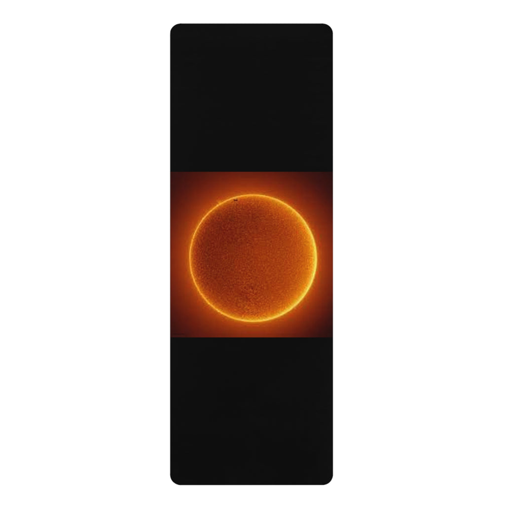Glowing Sun Circle Rubber Yoga Mat | Solar Yoga Mat, Space Meditation Mat