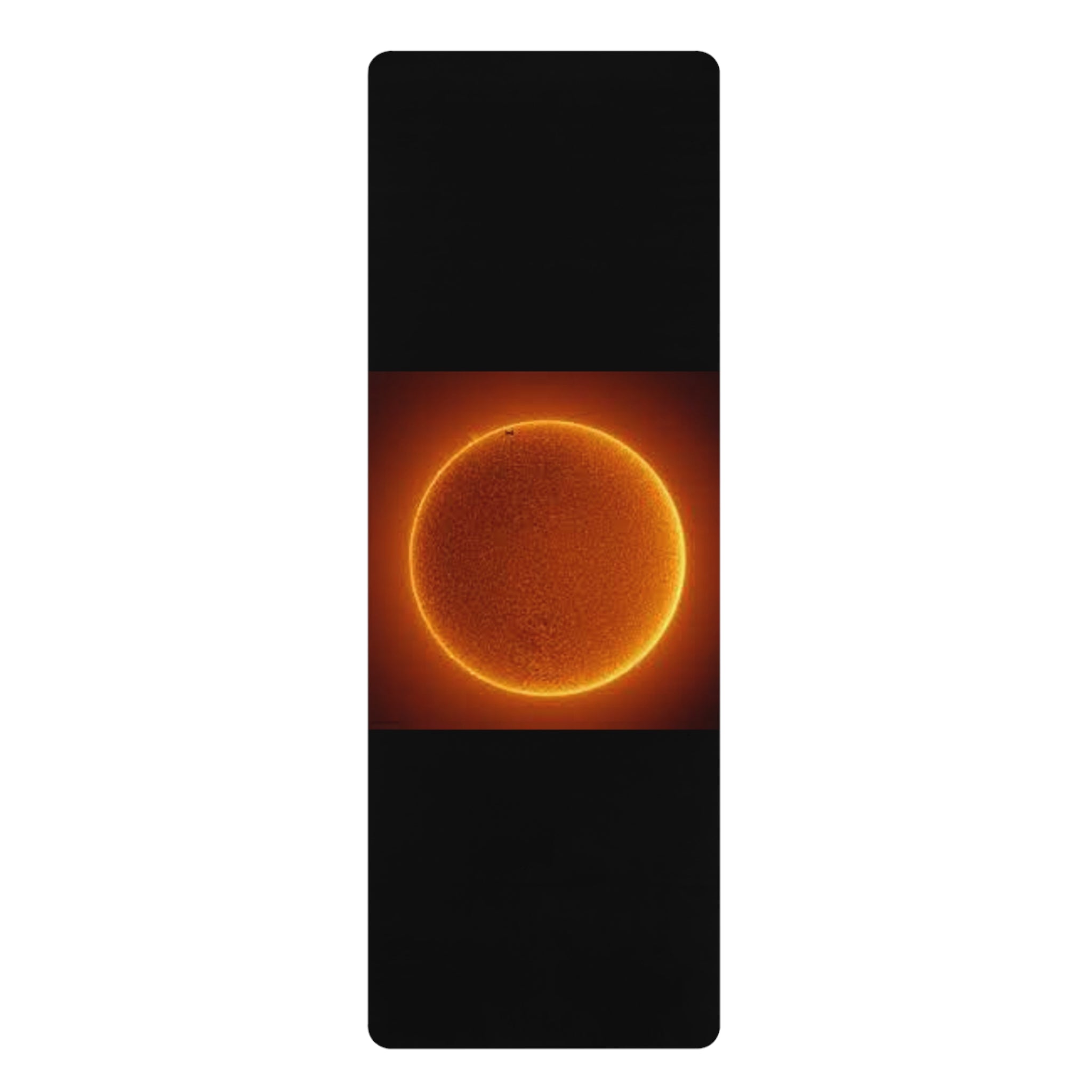 Glowing Sun Circle Rubber Yoga Mat | Solar Yoga Mat, Space Meditation Mat