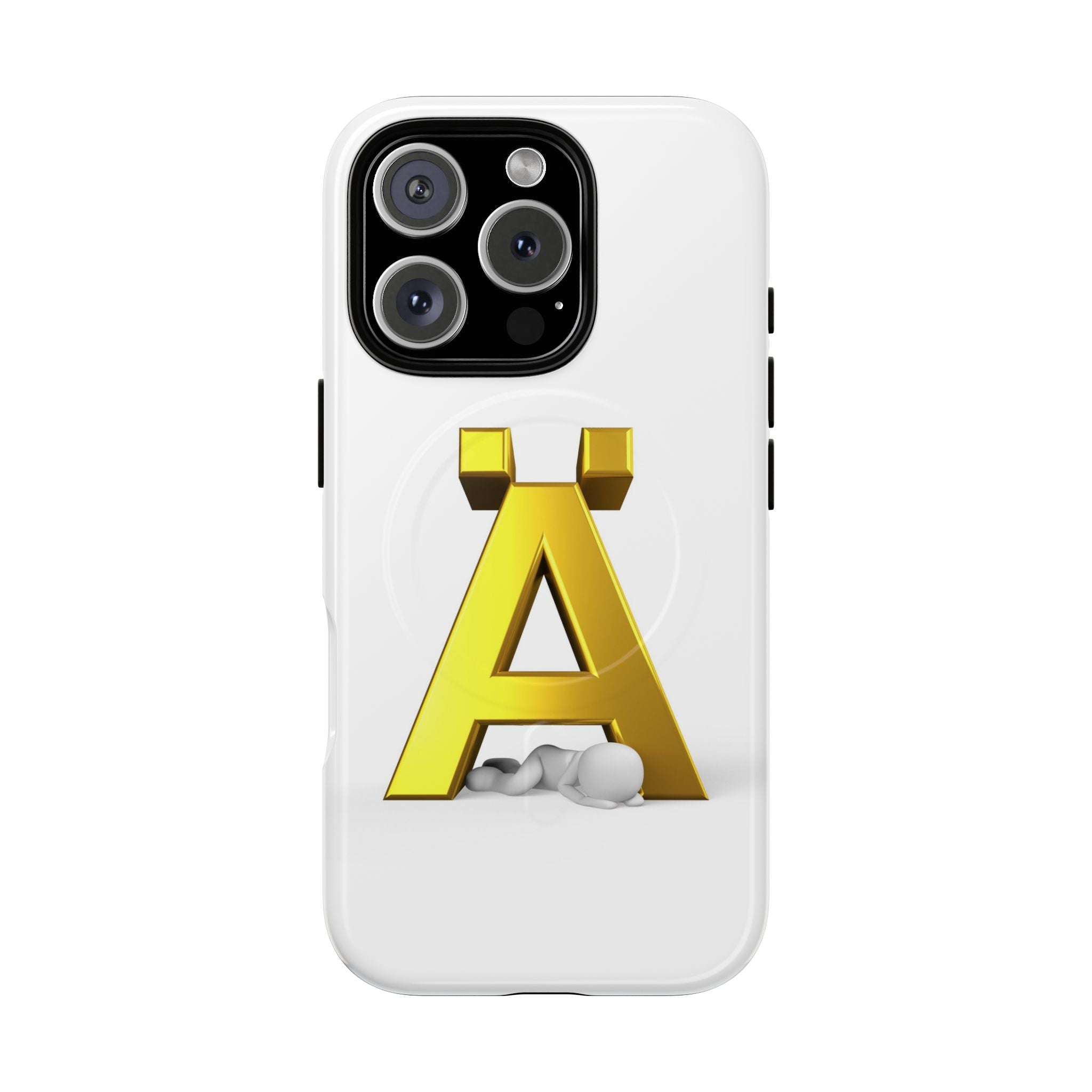 Coque de téléphone Lettre Ä Dorée | Étui magnétique renforcé, Monogramme initial
