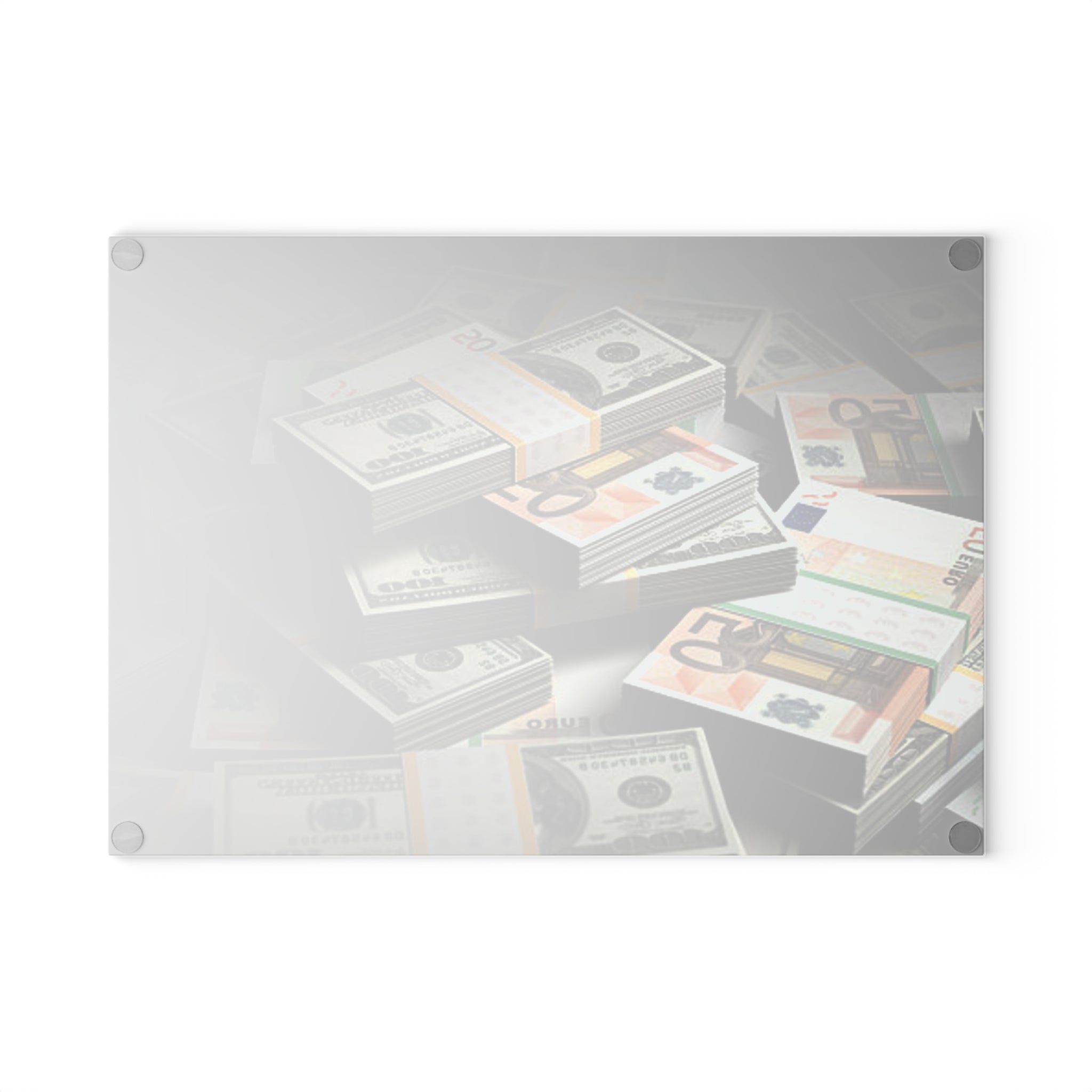 Stacks of Cash Glass Cutting Board | Money Print Kitchen Decor