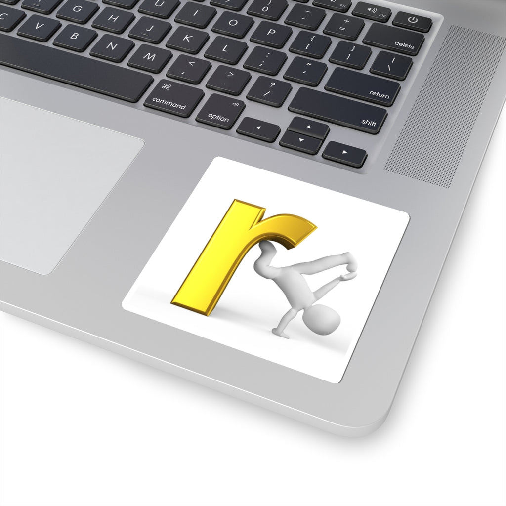 Yellow Letter R Breakdancer Sticker | Kiss-Cut Vinyl Decal