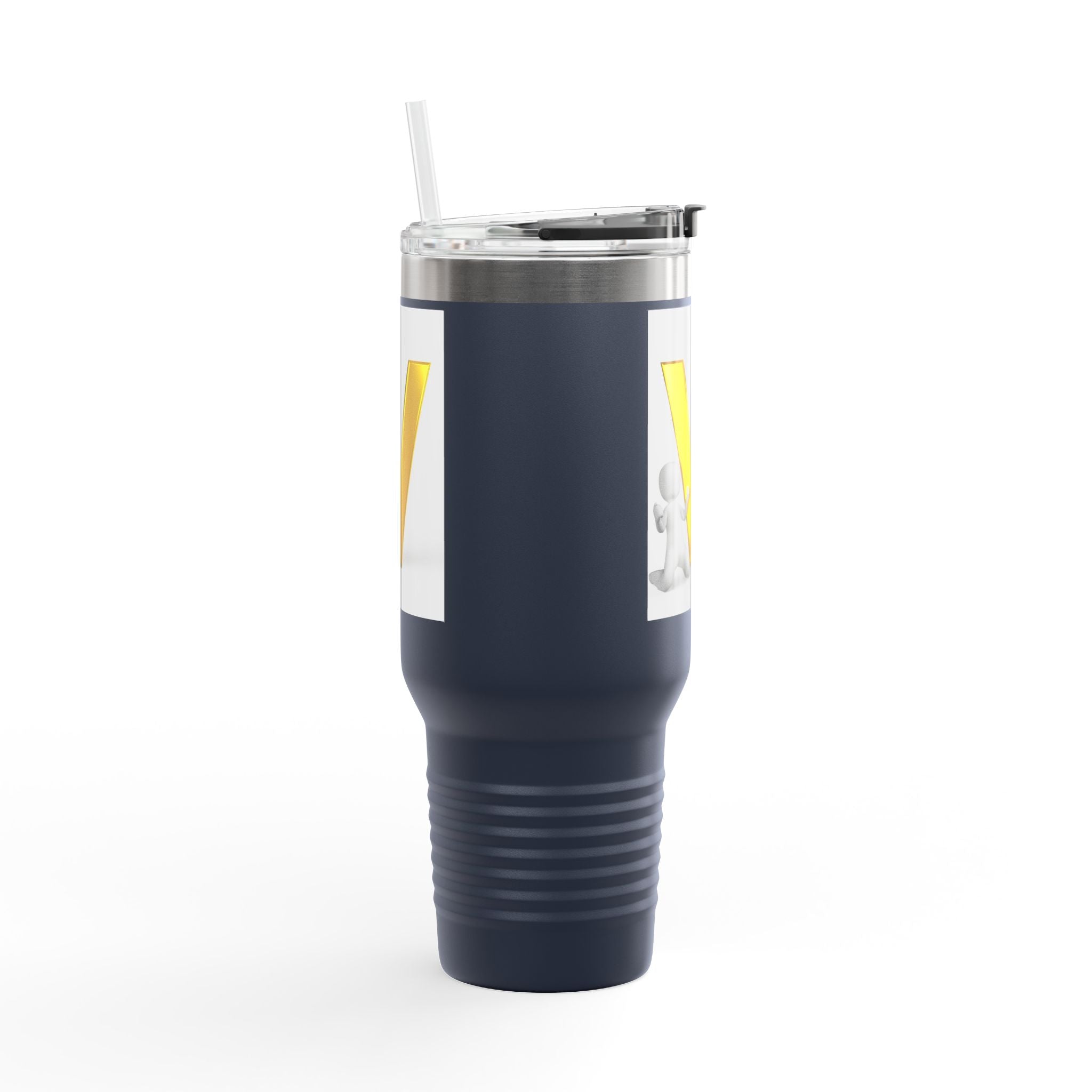 Mug de voyage isotherme 40 oz, avec lettre V en 3D