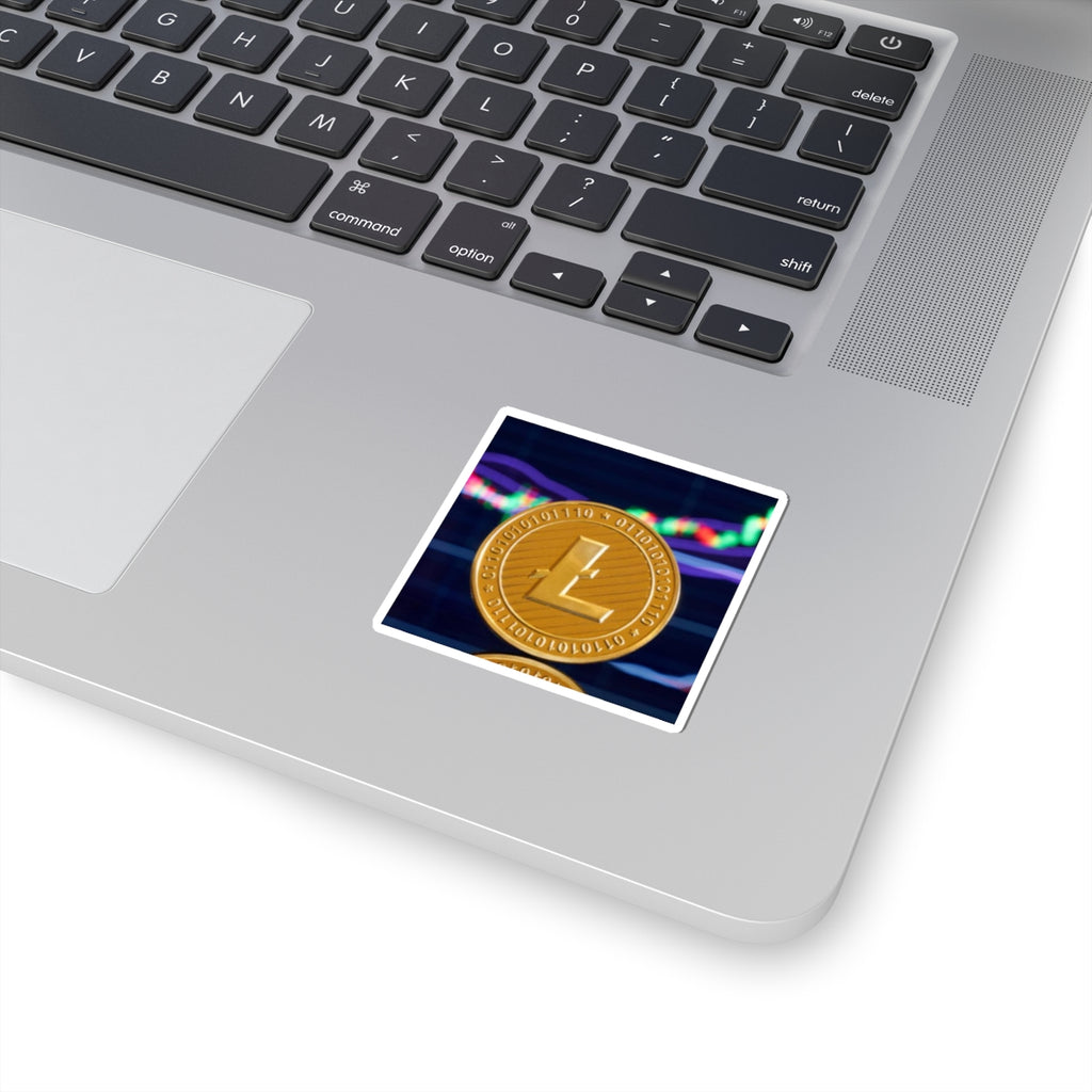 Litecoin Coin Sticker | Kiss-Cut Crypto Decal, Laptop Sticker