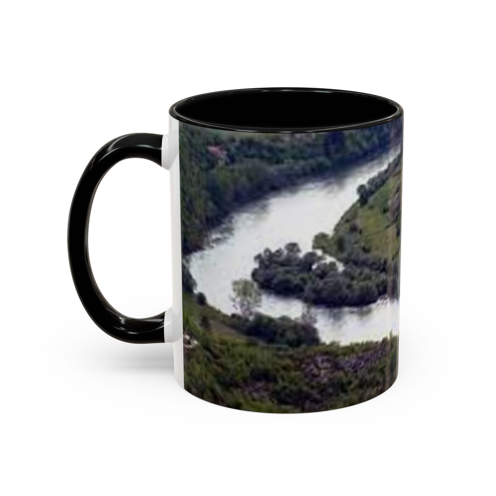 Riverside Landscape Coffee Mug | Accent Black Handle and Rim