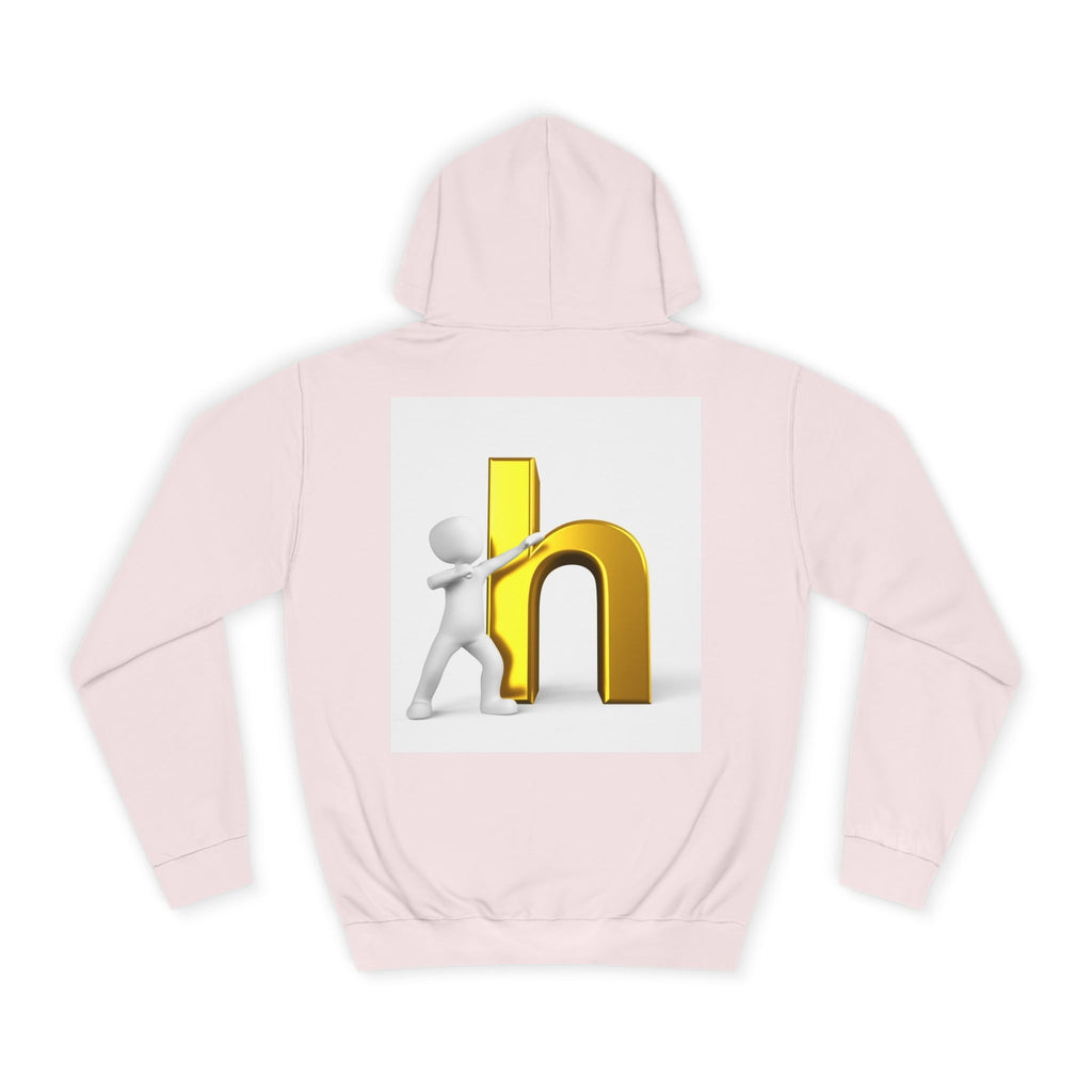 3D Gold Letter H Design Hoodie | Letterman Initial Hoodie