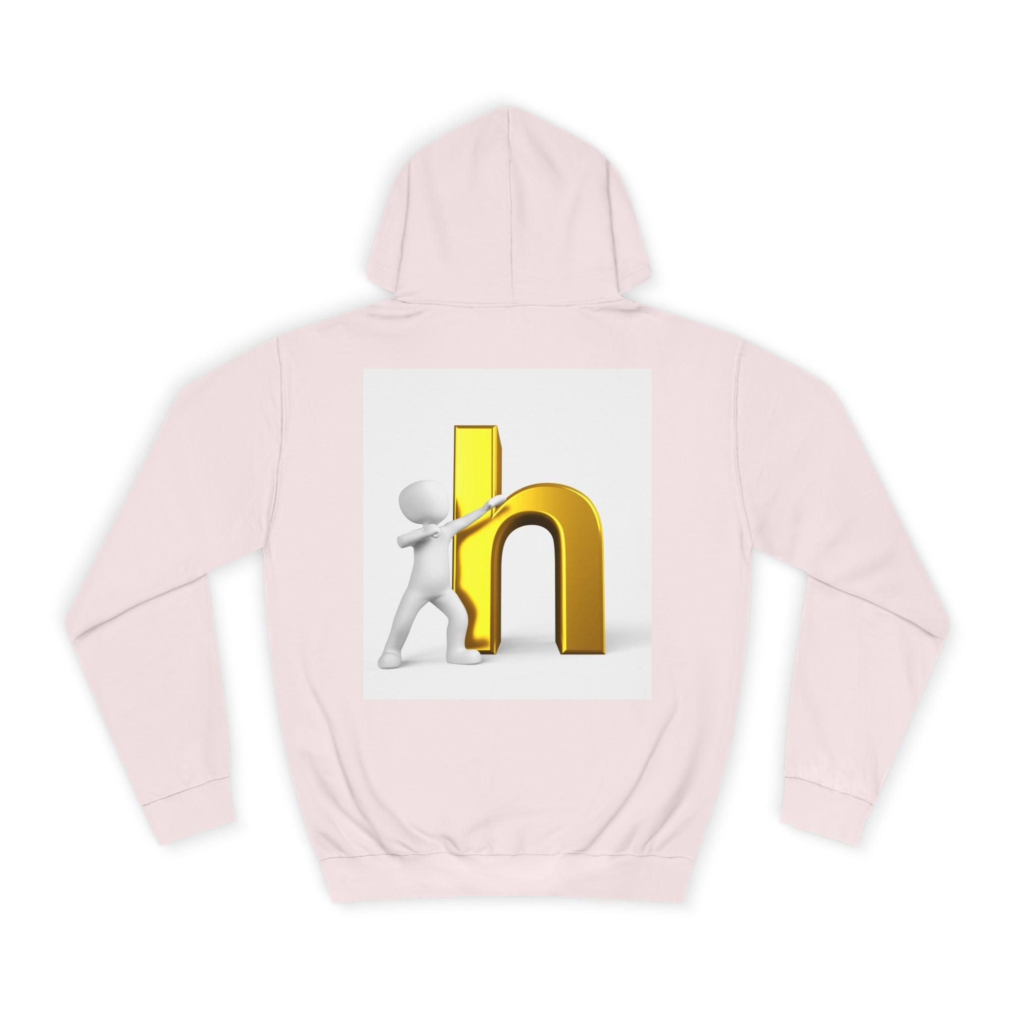 3D Gold Letter H Design Hoodie | Letterman Initial Hoodie