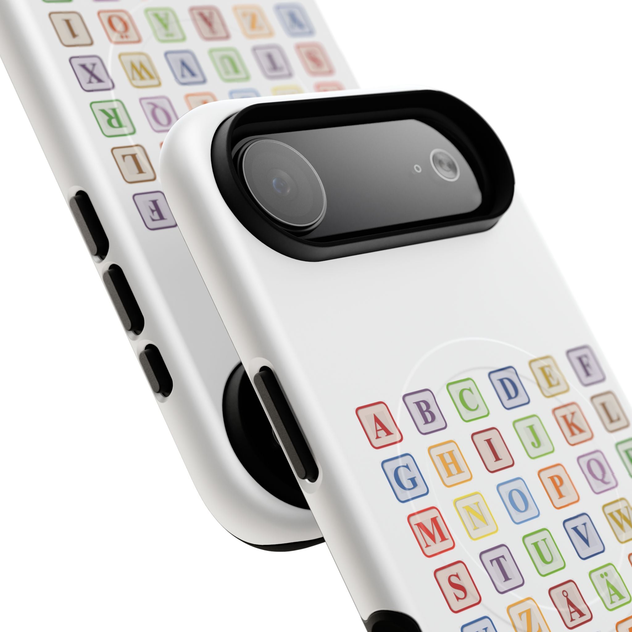 Alphabet Blocks Phone Case | Magnetic Tough Case, Colorful Letter Grid