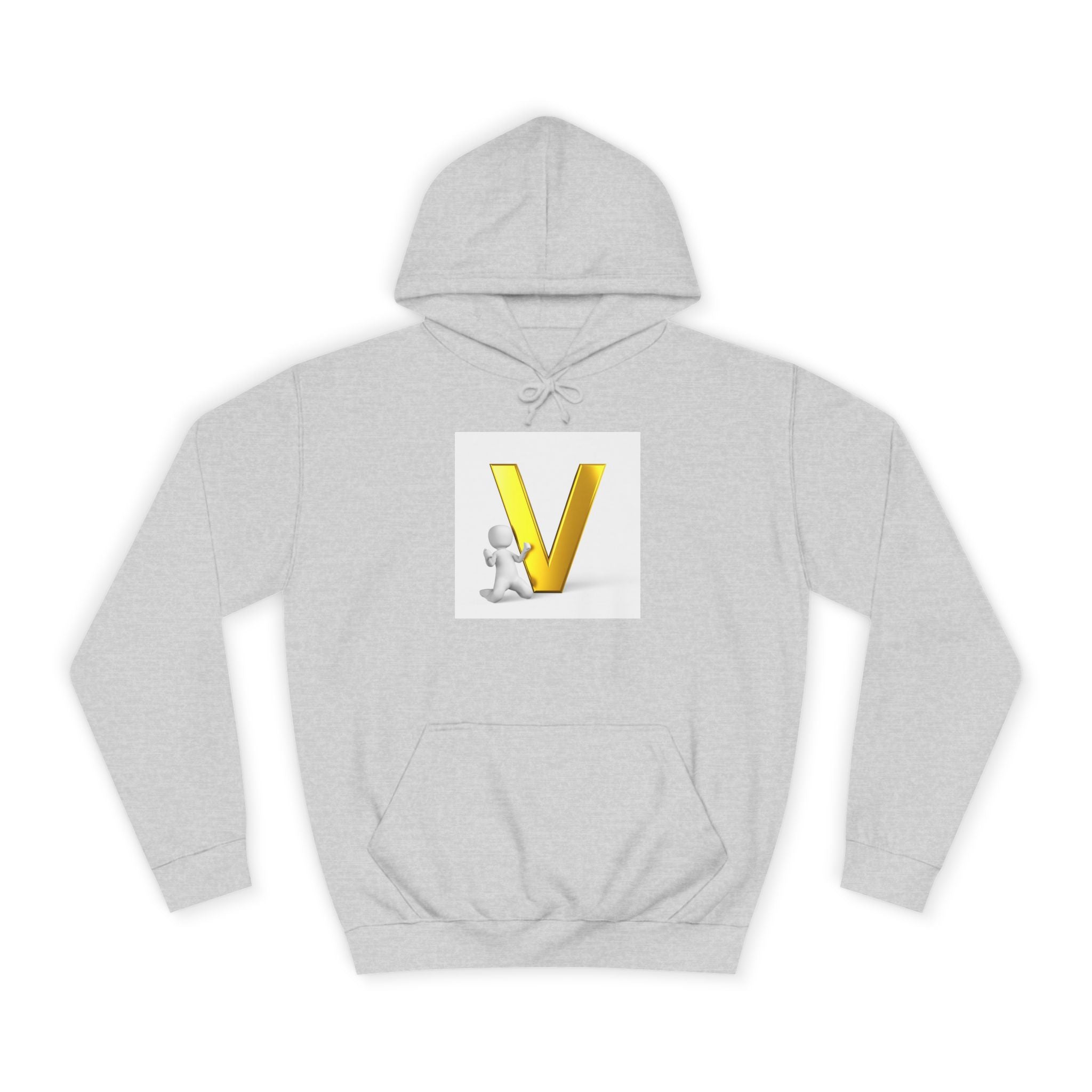Sweat à capuche lettre V 3D dorée | Sweat-shirt initial V, monogramme lettre