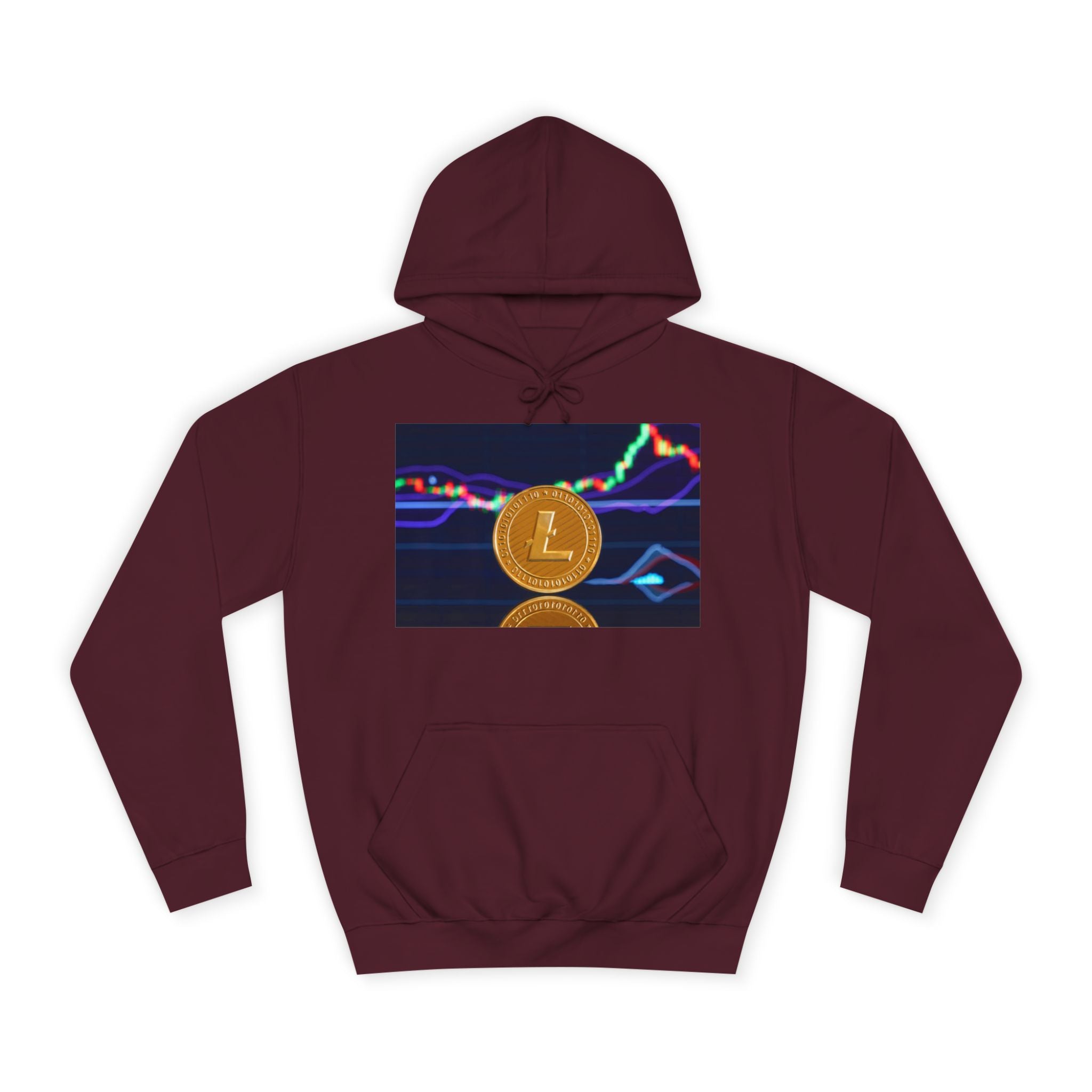 Litecoin Coin Graphic Hoodie | Crypto Chart Design, Digital Currency Apparel