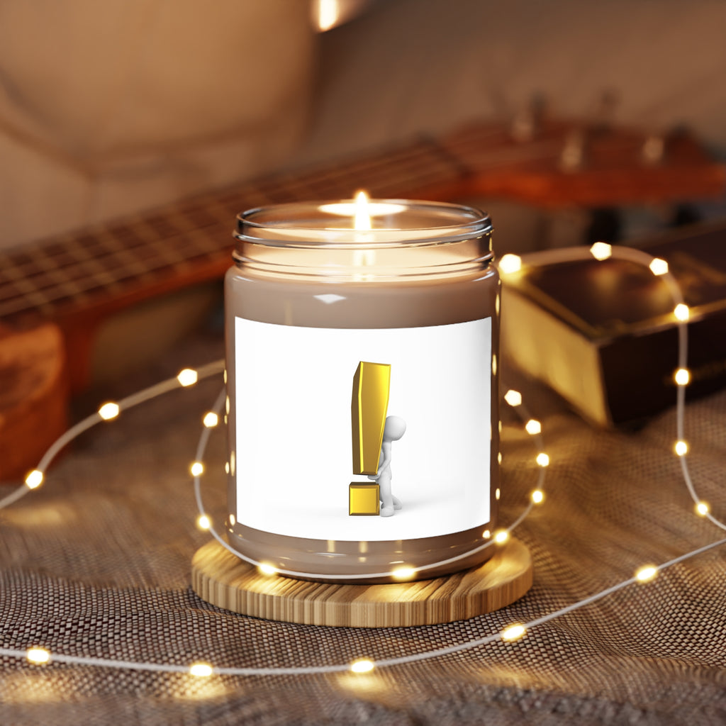 Gold Exclamation Mark Illustration Candle, Soy Jar Candle