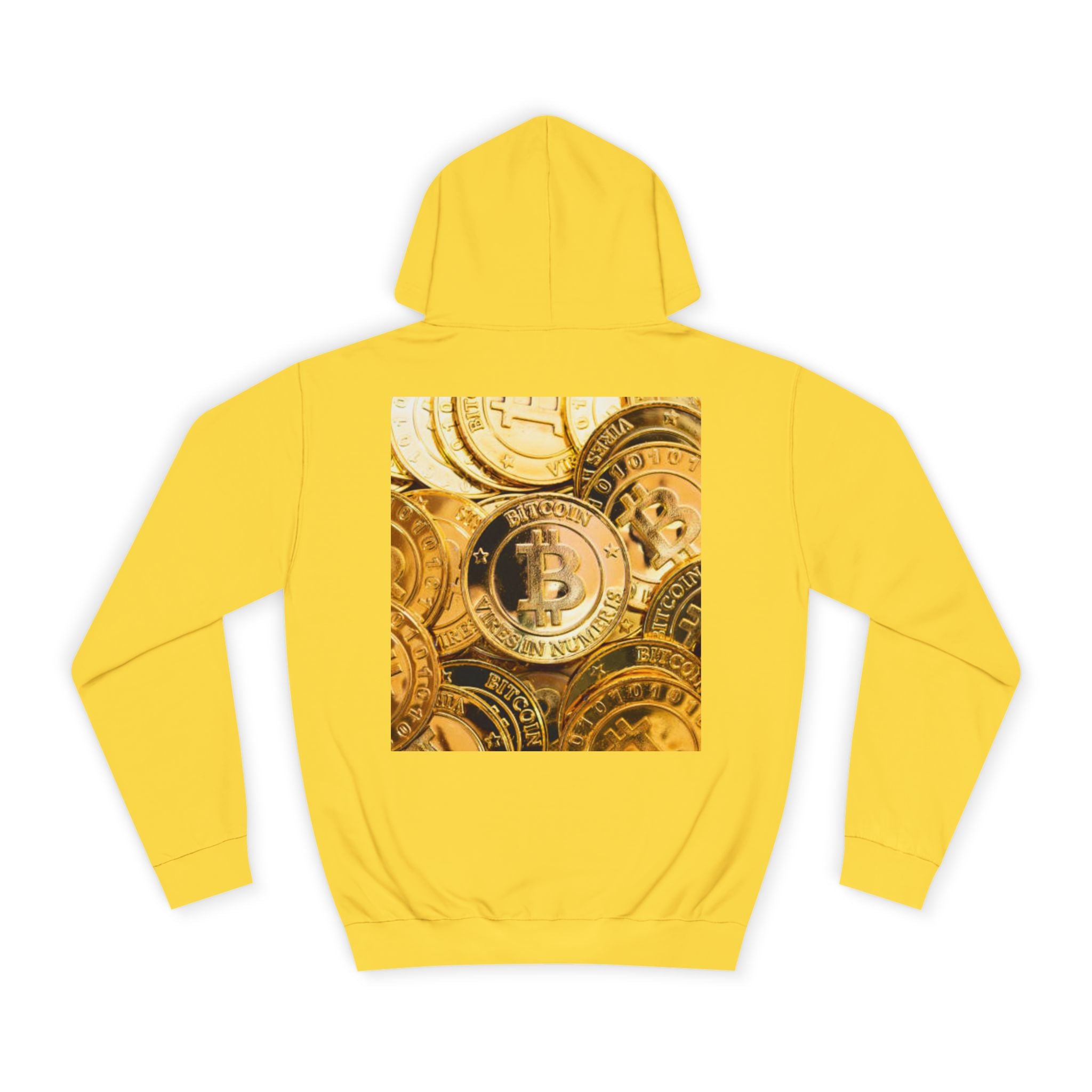 Golden Bitcoin Coins Hoodie | Crypto Cryptocurrency Crypto Art, Digital Currency Apparel