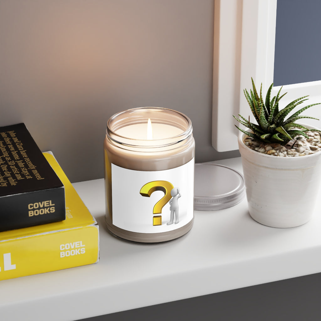 Question Mark Illustration Candle | 9oz Soy Candle with White Lid