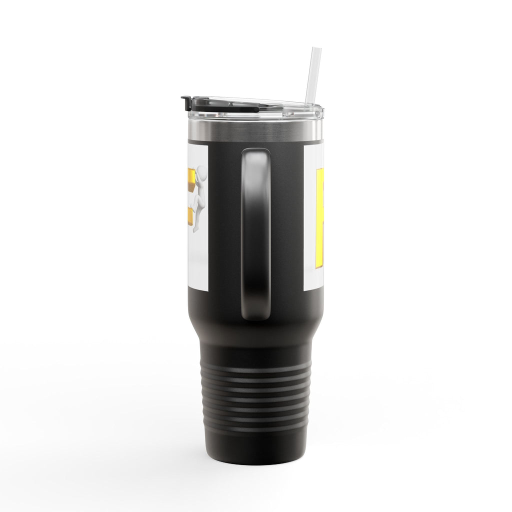 3D Figure Climbing Yellow Letter F Travel Mug | Insulated 40oz