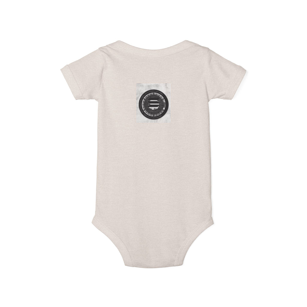 Solana Cryptocurrency Infant One Piece | Monochrome Badge Design