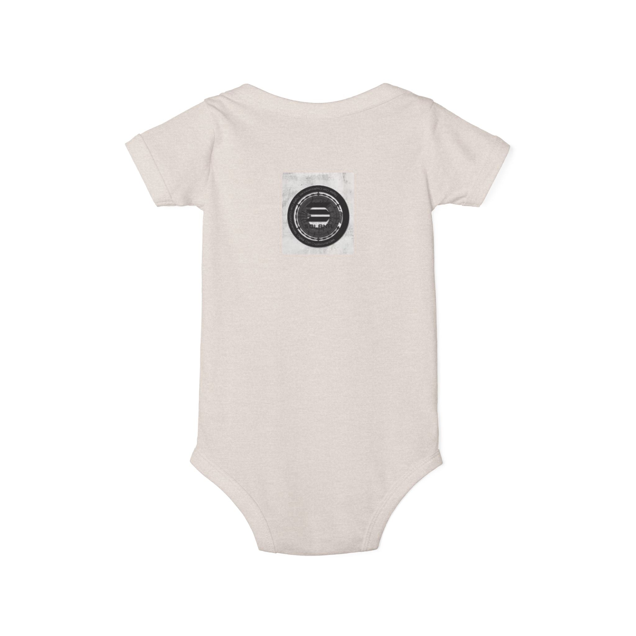 Solana Cryptocurrency Infant One Piece | Monochrome Badge Design