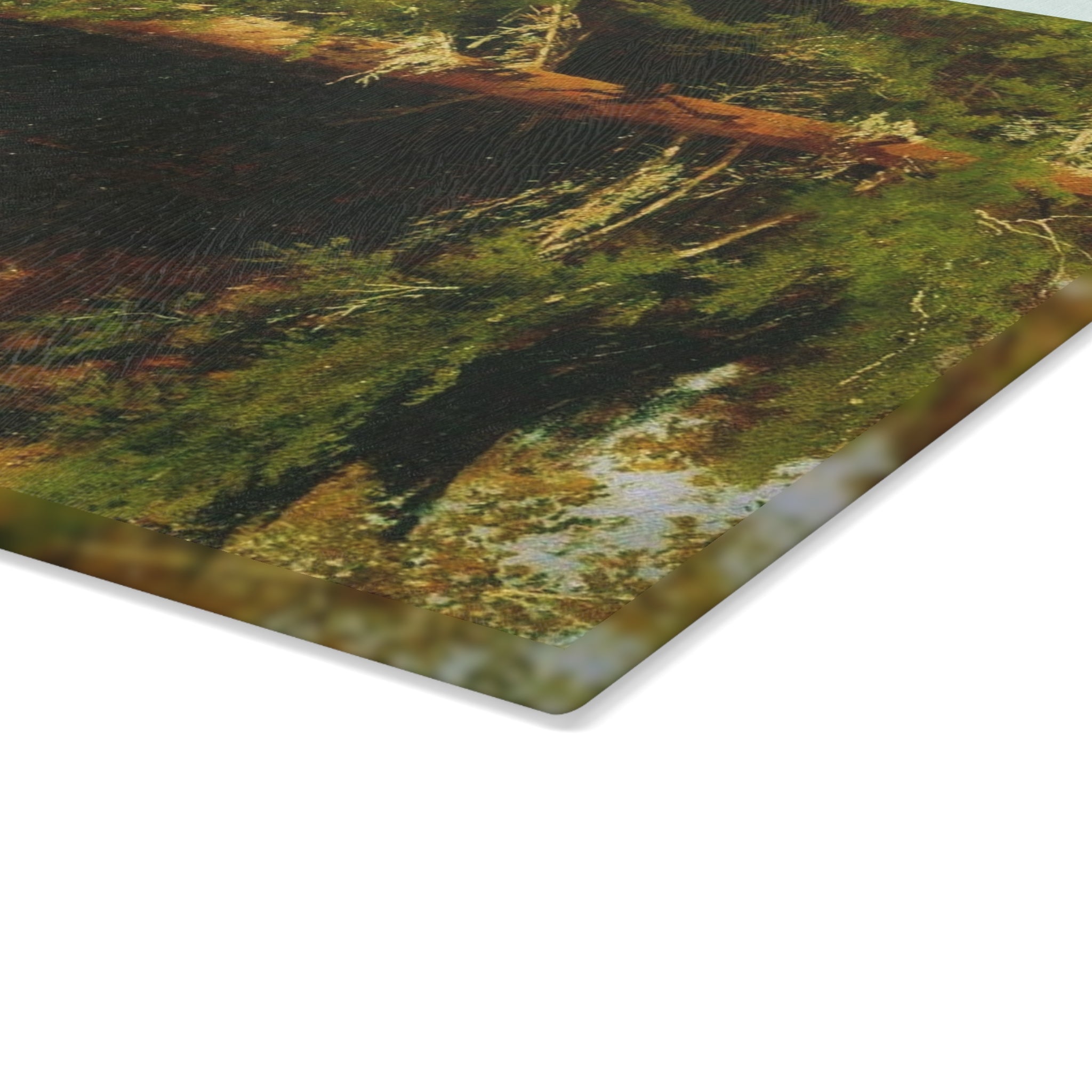 Forest Path Painting Glass Cutting Board | Woodland Landscape Art