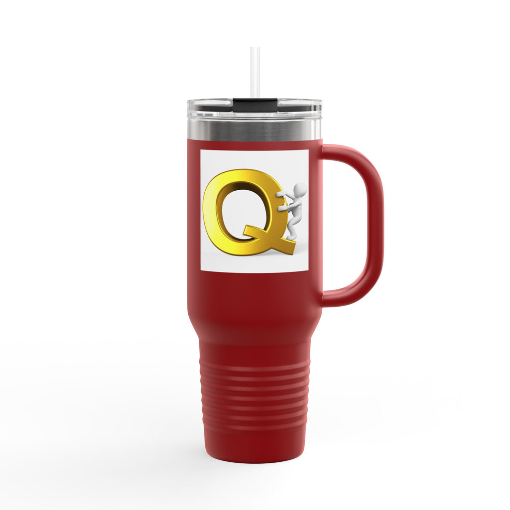 Gold Letter Q Monogram Travel Mug | 40oz Insulated Tumbler