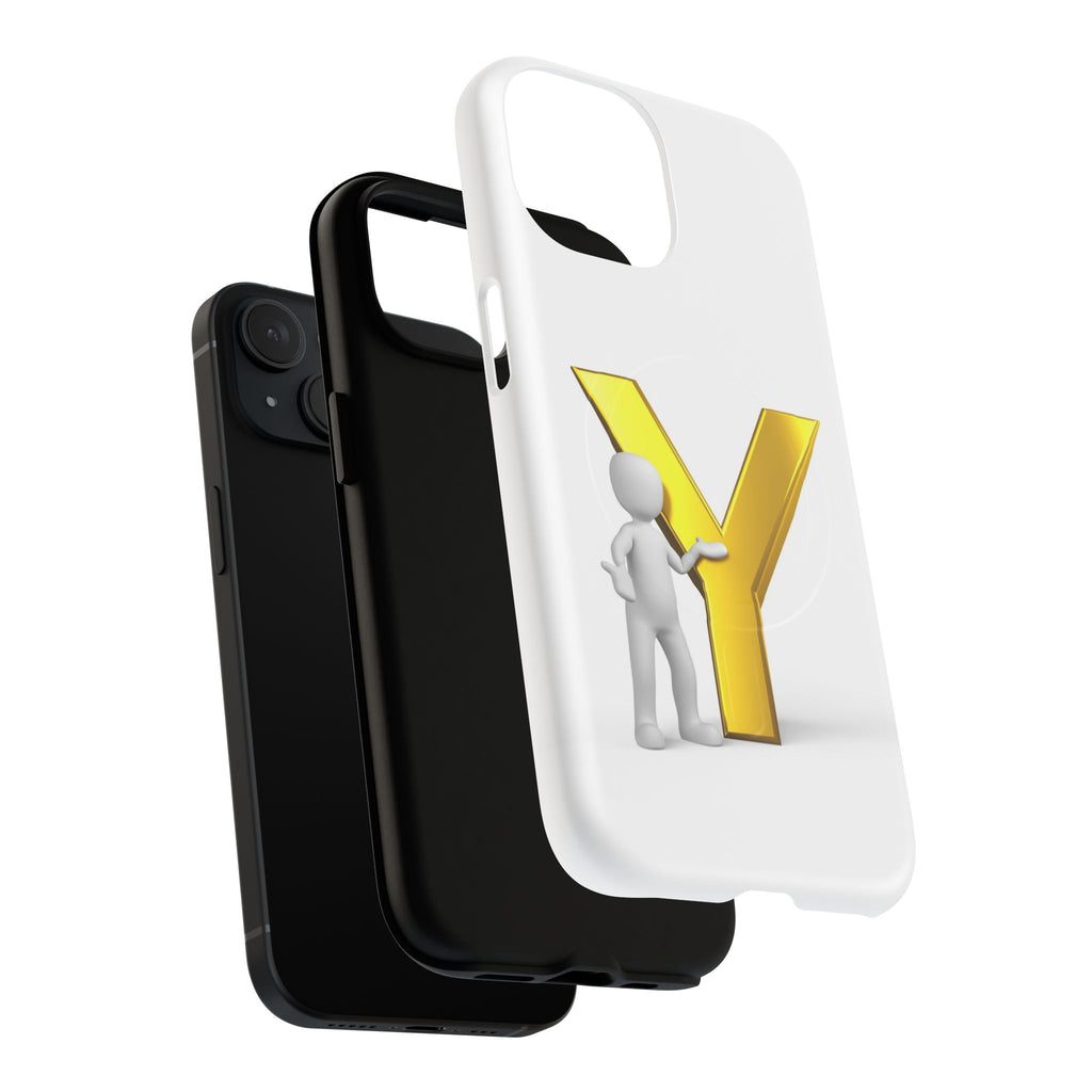 Gold Letter Y Phone Case | Monogram iPhone Magnetic Case