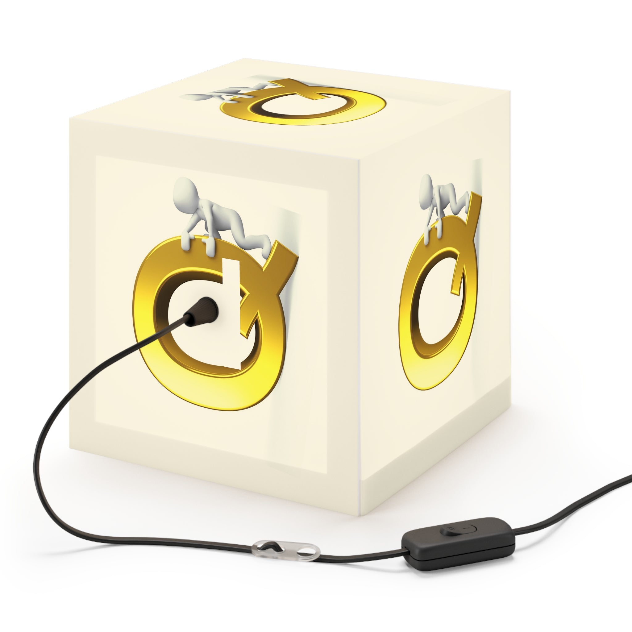 Gold Letter Q cube lamp Light Cube | Initial monogram lighting