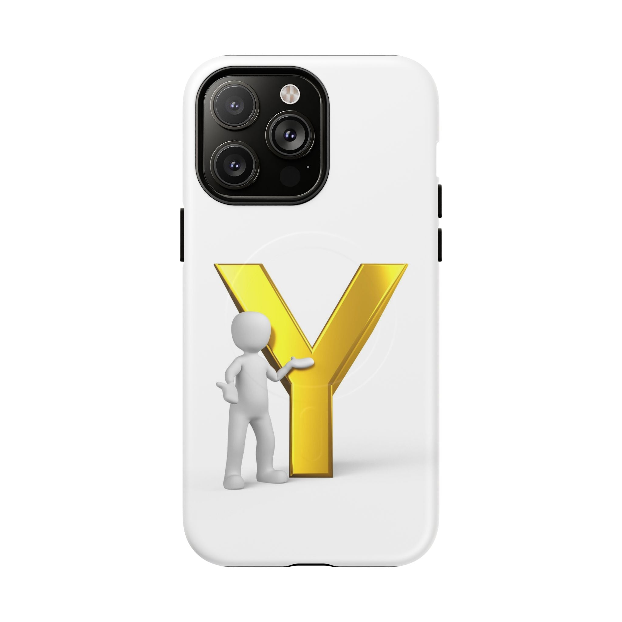Coque de téléphone Lettre Y Or | Coque magnétique iPhone Monogramme