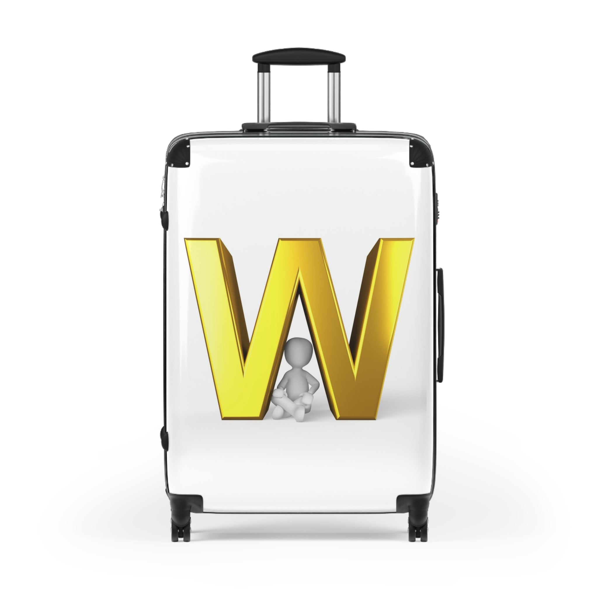 Gold Letter W Monogram Suitcase | Initial Luggage Cover