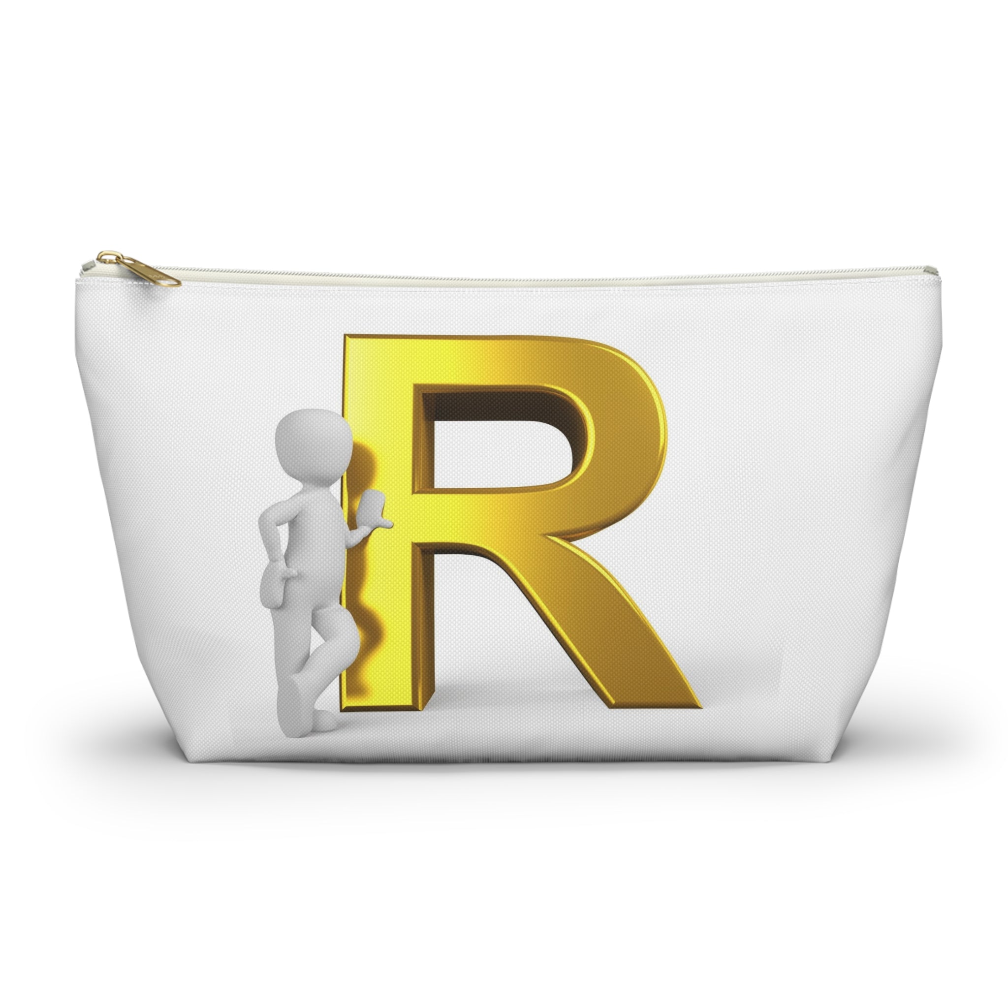 Gold Letter R Initial Accessory Pouch