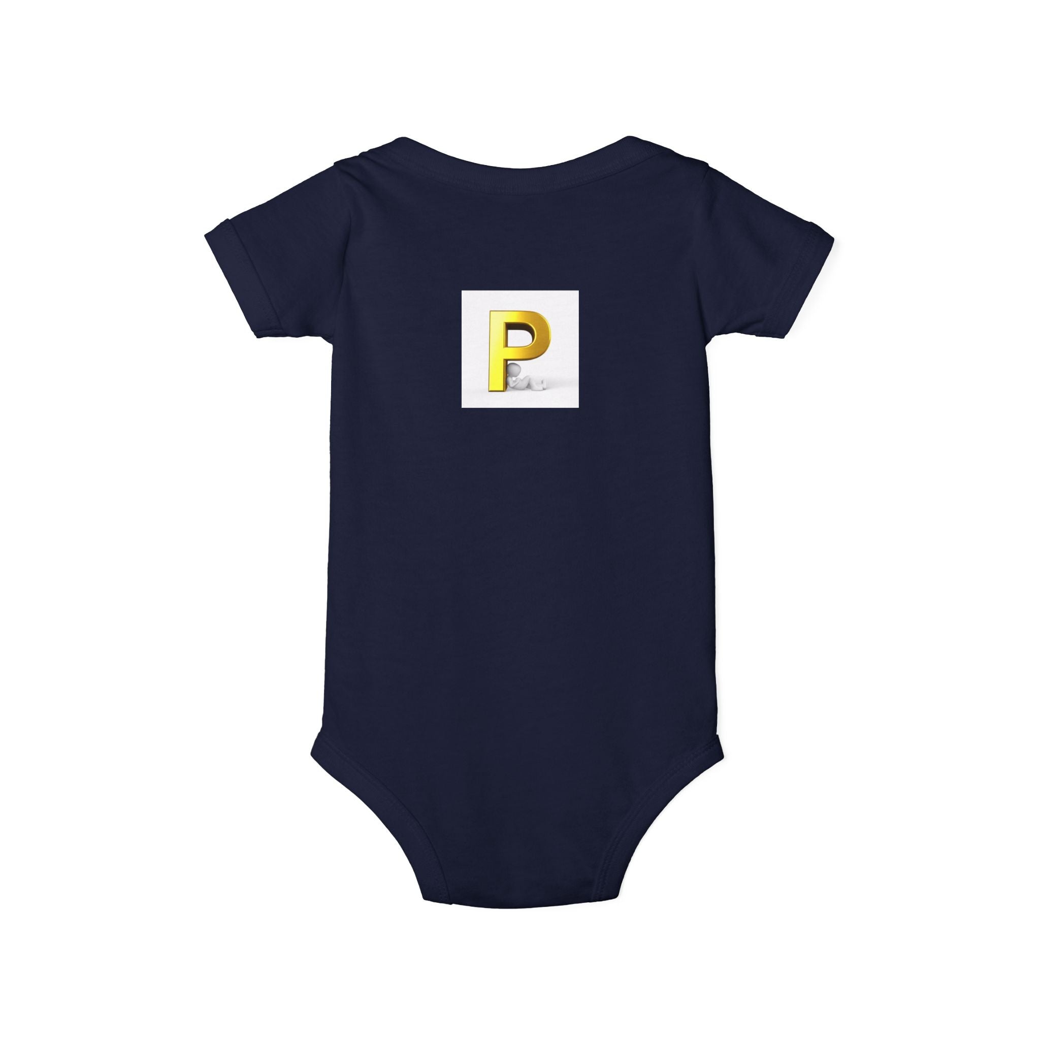 Gold Letter P Monogram Infant One Piece | Baby Bodysuit Initial
