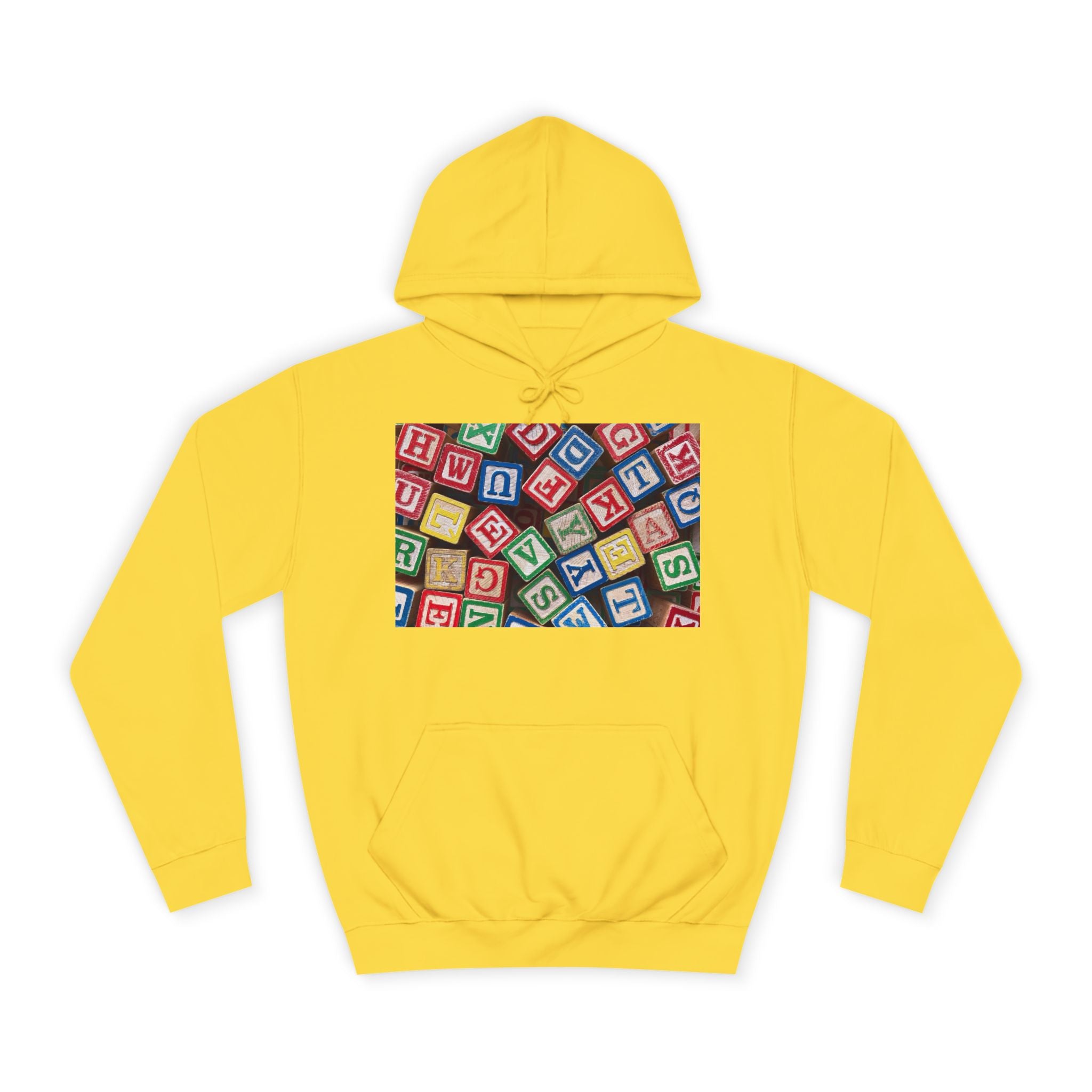 Sweat à capuche Blocs de l'Alphabet Colorés | Motif Blocs de Lettres pour Enfants