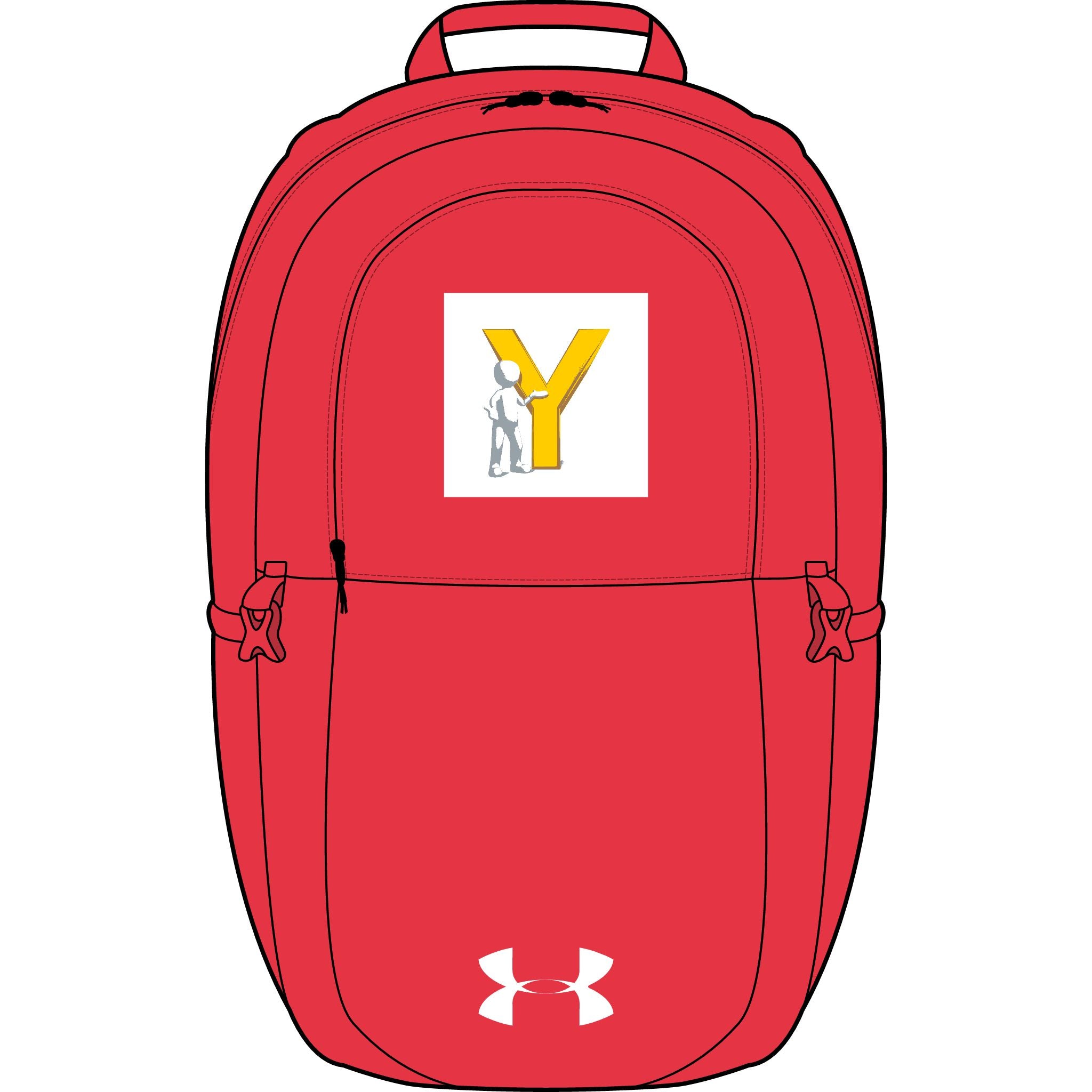 Gelber Rucksack mit Monogramm Y | Gesticktes Initial