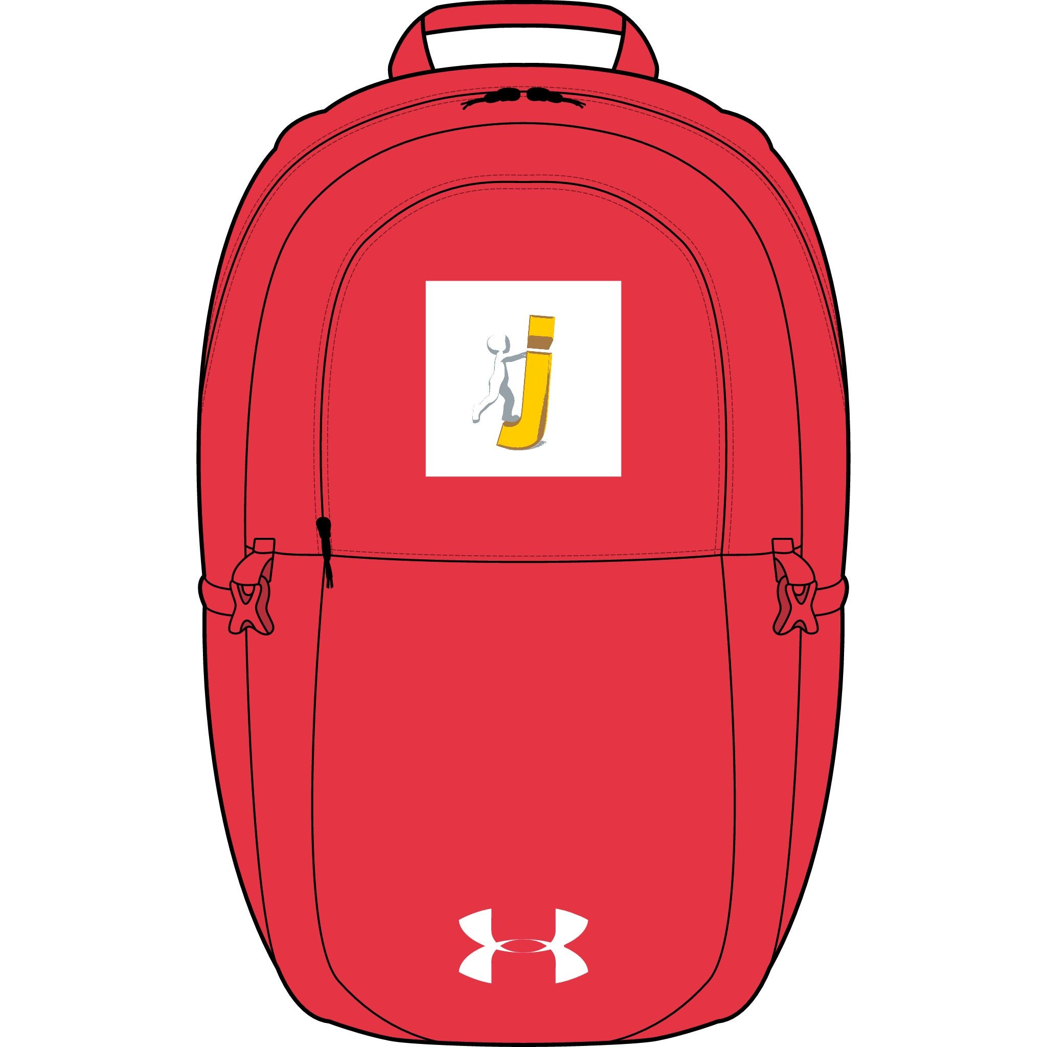 Gelber Rucksack mit Initiale J | Gestickter Monogramm-Patch