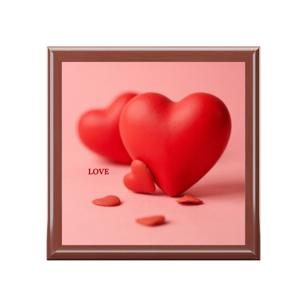 Red Heart Trio jewelry box | Valentine love keepsake