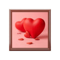 Red Heart Trio jewelry box | Valentine love keepsake
