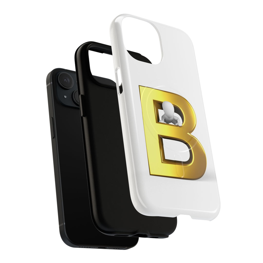 Gold 3D Letter B phone case | Tough Magnetic Case
