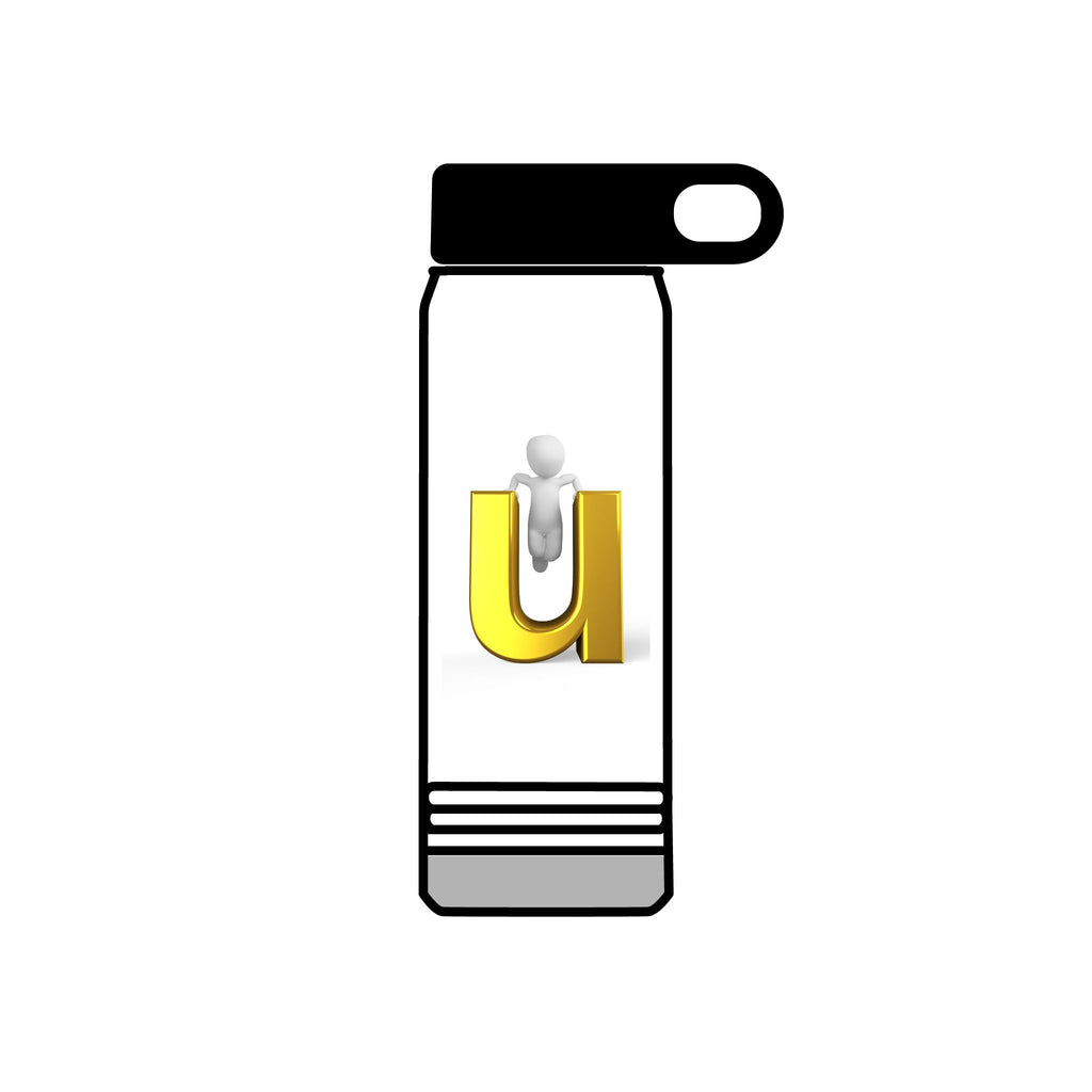 Gold Letter U monogram Water Bottle | 20oz