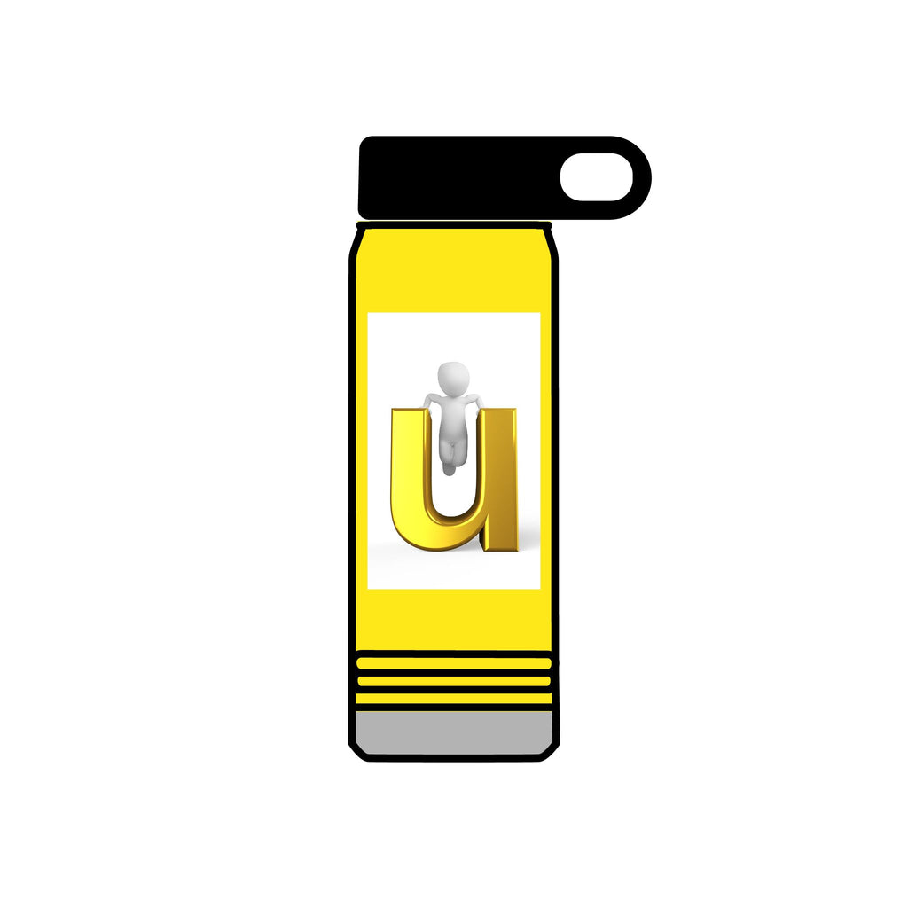 Gold Letter U monogram Water Bottle | 20oz