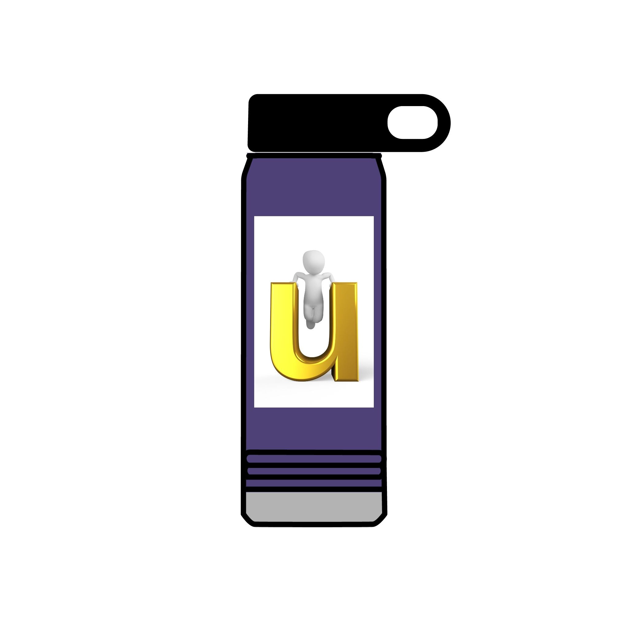 Gold Letter U monogram Water Bottle | 20oz