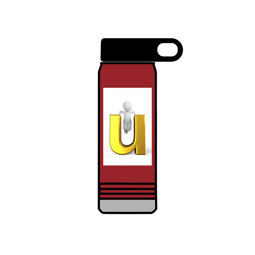 Gold Letter U monogram Water Bottle | 20oz