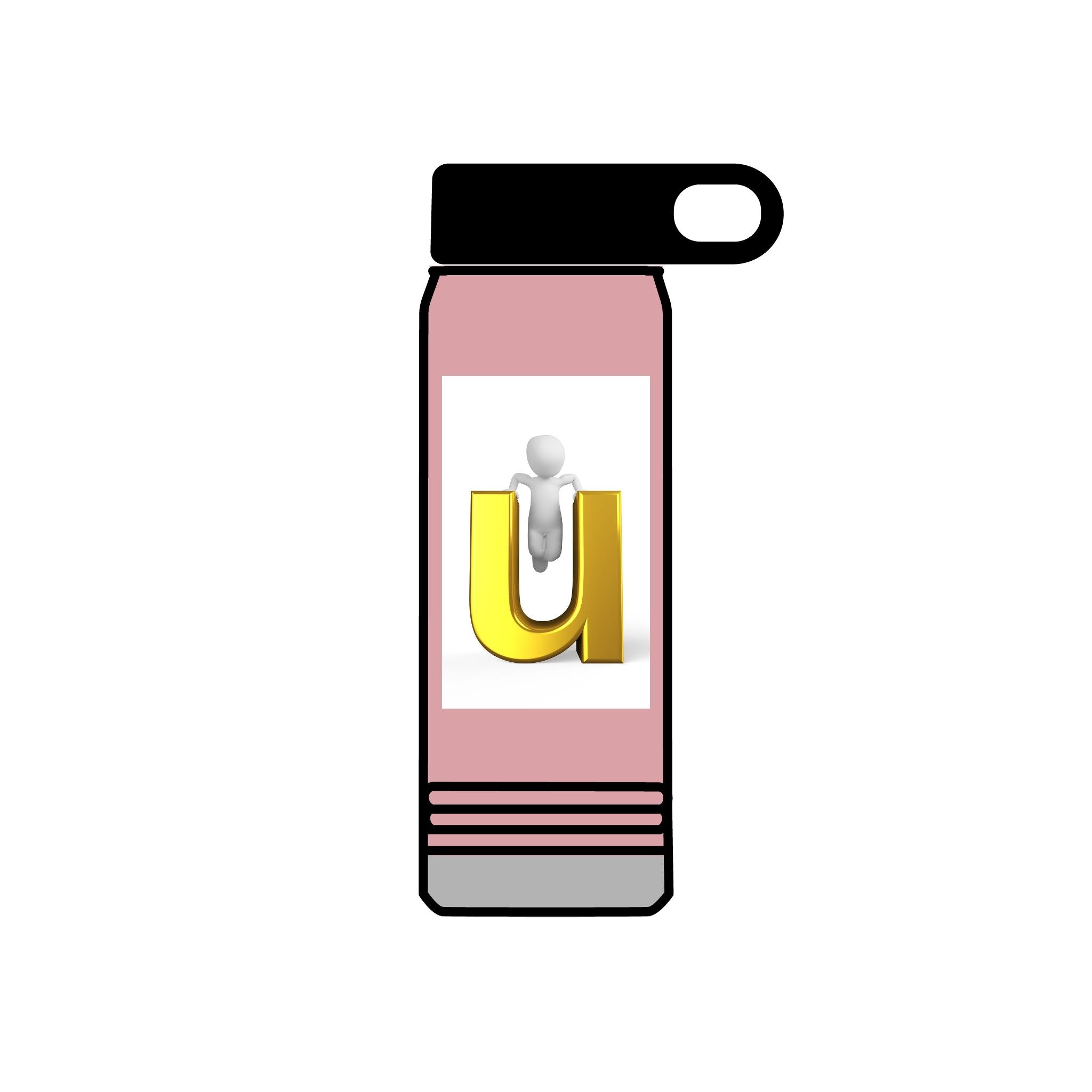 Gold Letter U monogram Water Bottle | 20oz
