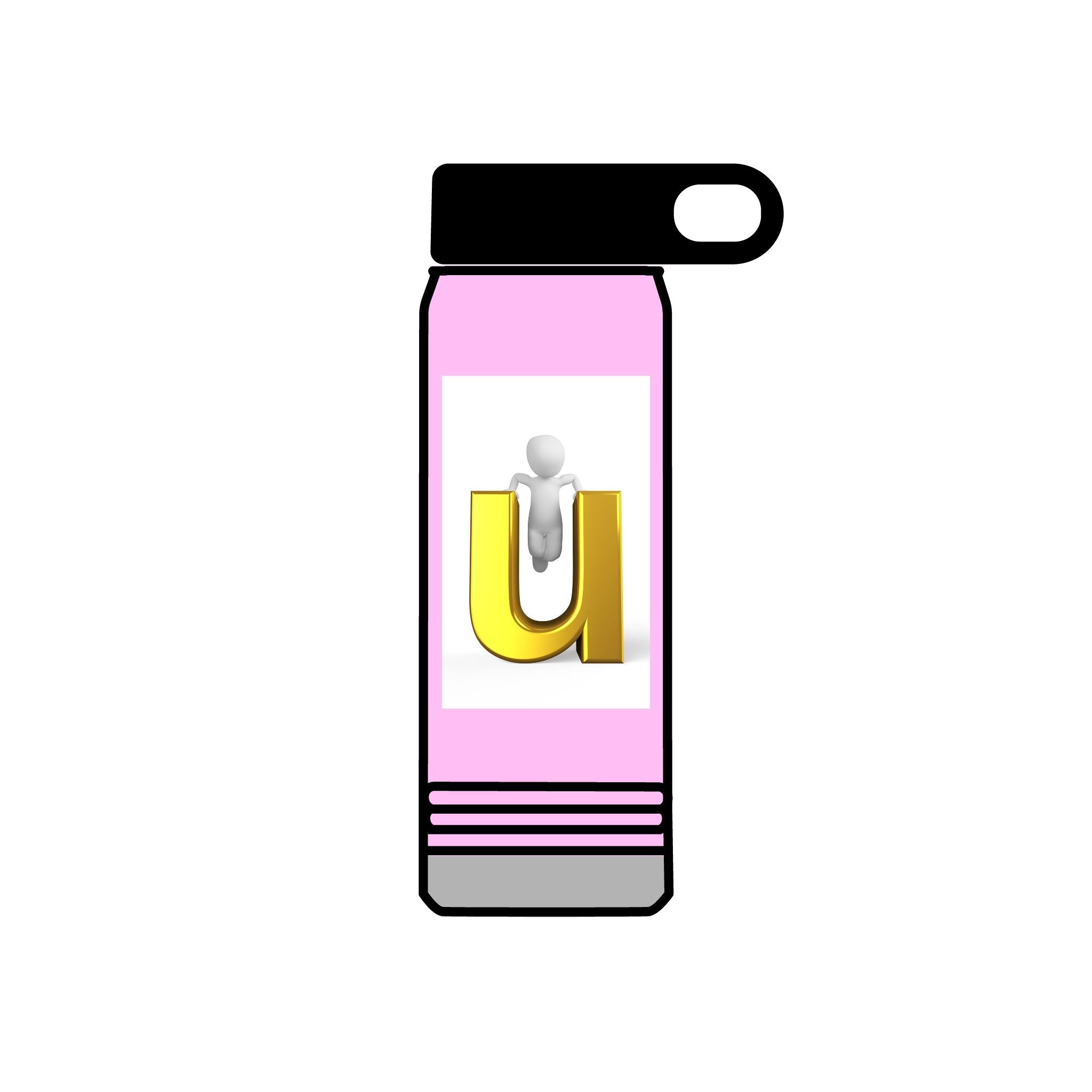 Gold Letter U monogram Water Bottle | 20oz